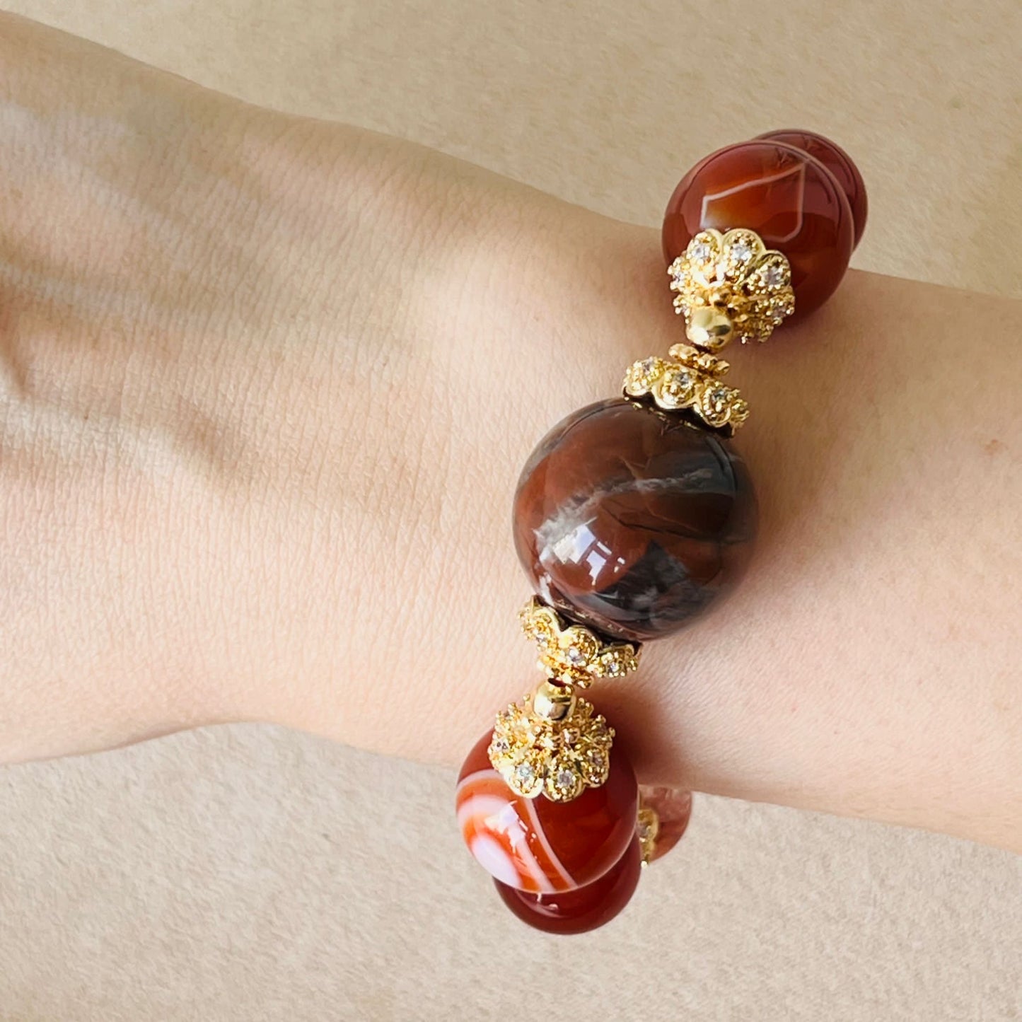 Petrified Wood Red Supreme Bracelet