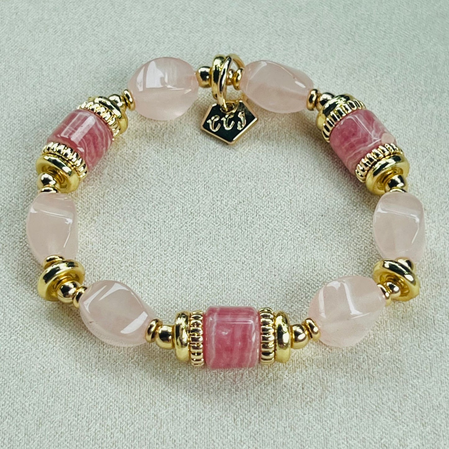 Rhodochrosite & Heaps Love Bracelet