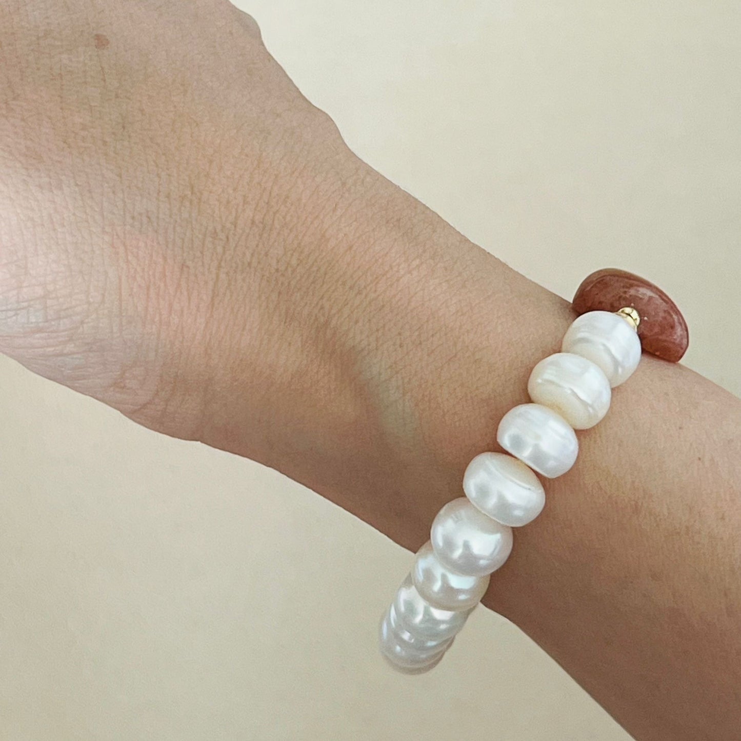 Oregon Sunstone & Pearls Bracelet