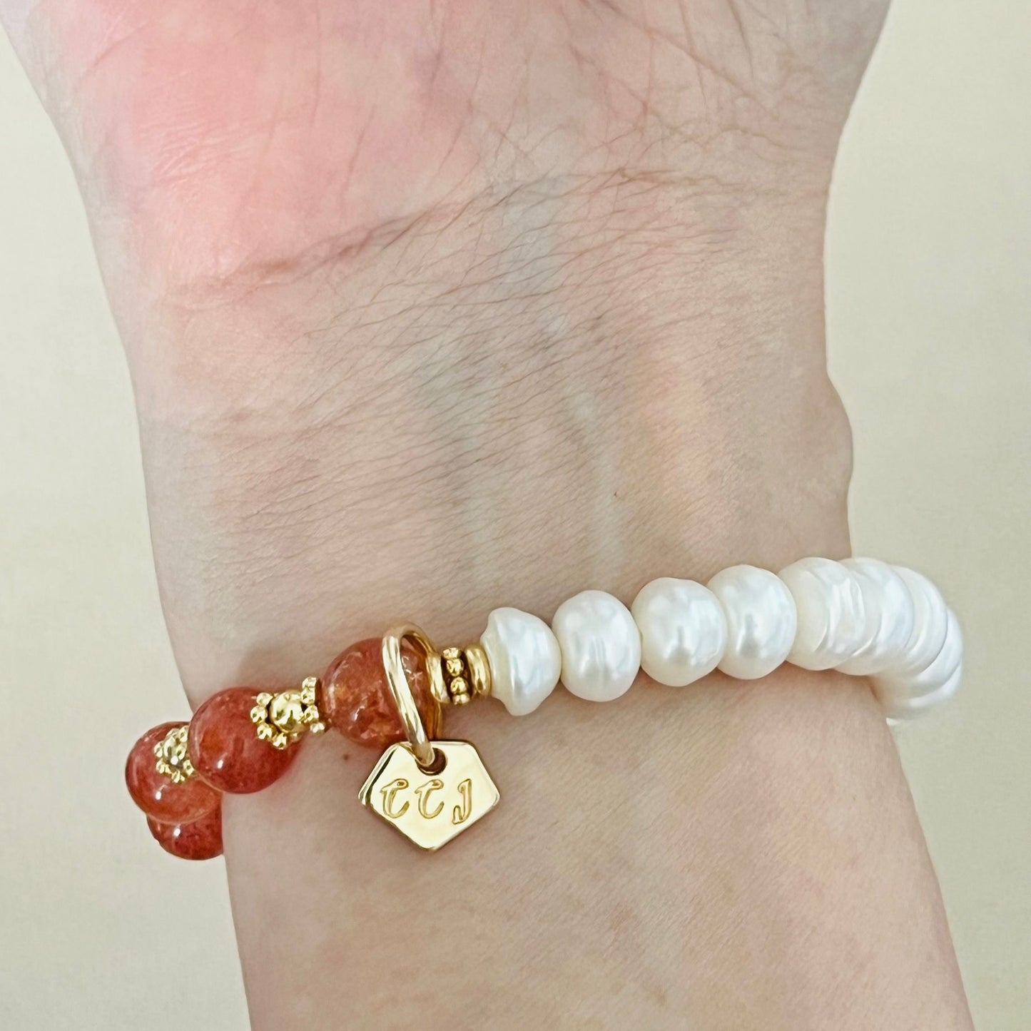 Oregon Sunstone & Pearls Bracelet