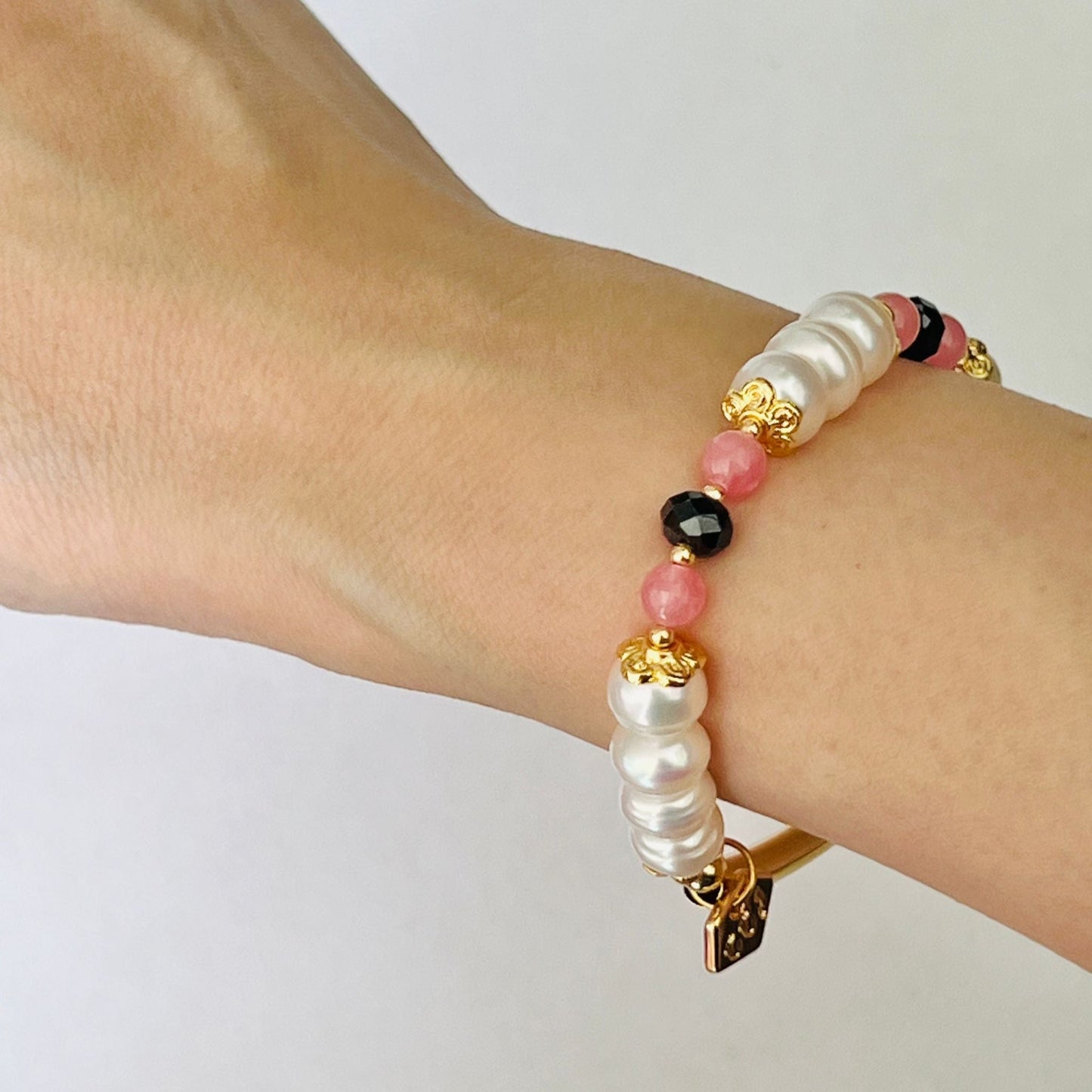 Pearls & Rhodochrosite Diadem Bracelet