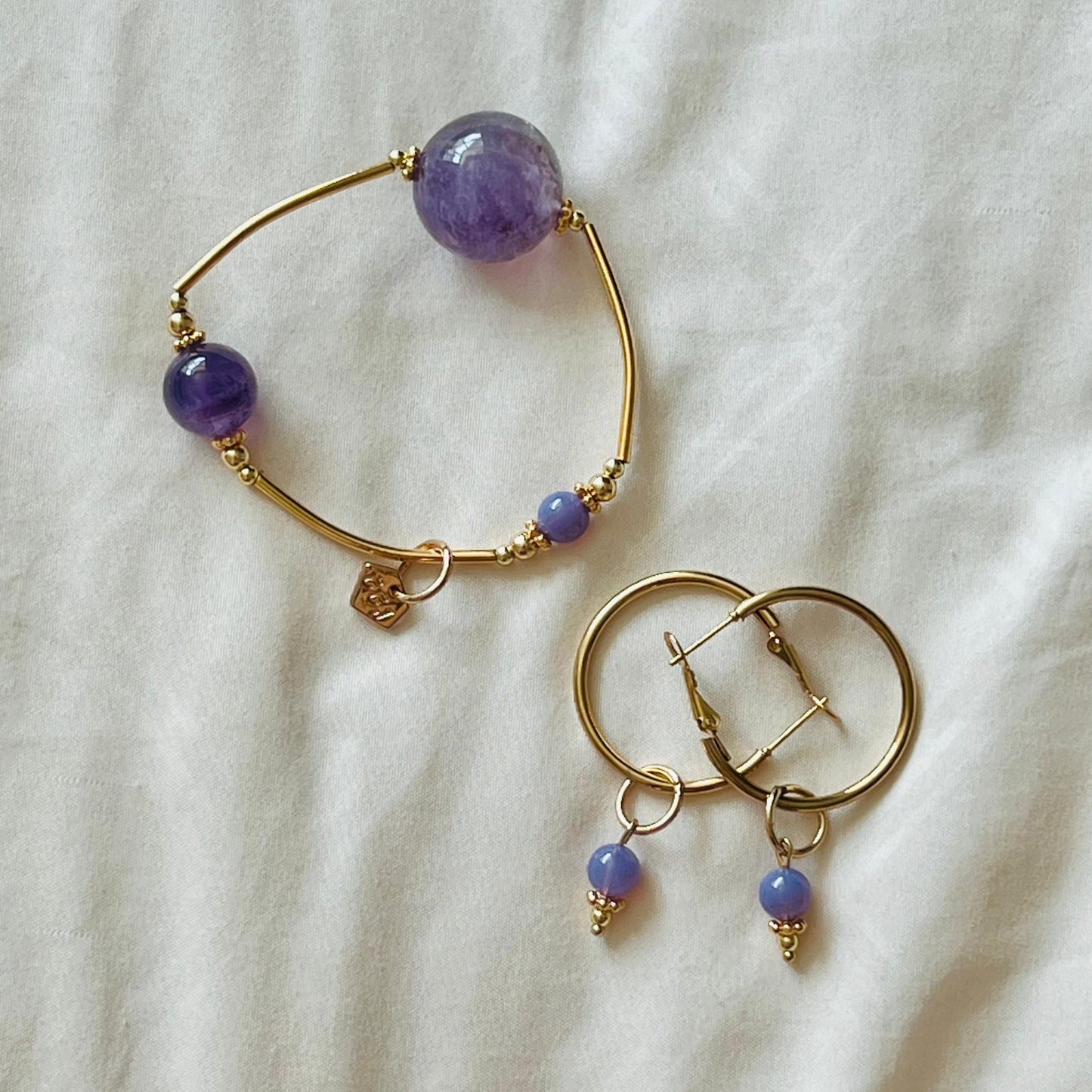 Amethyst, Ametrine & Lavender Moon Quartz Juicy La Grace Bracelet