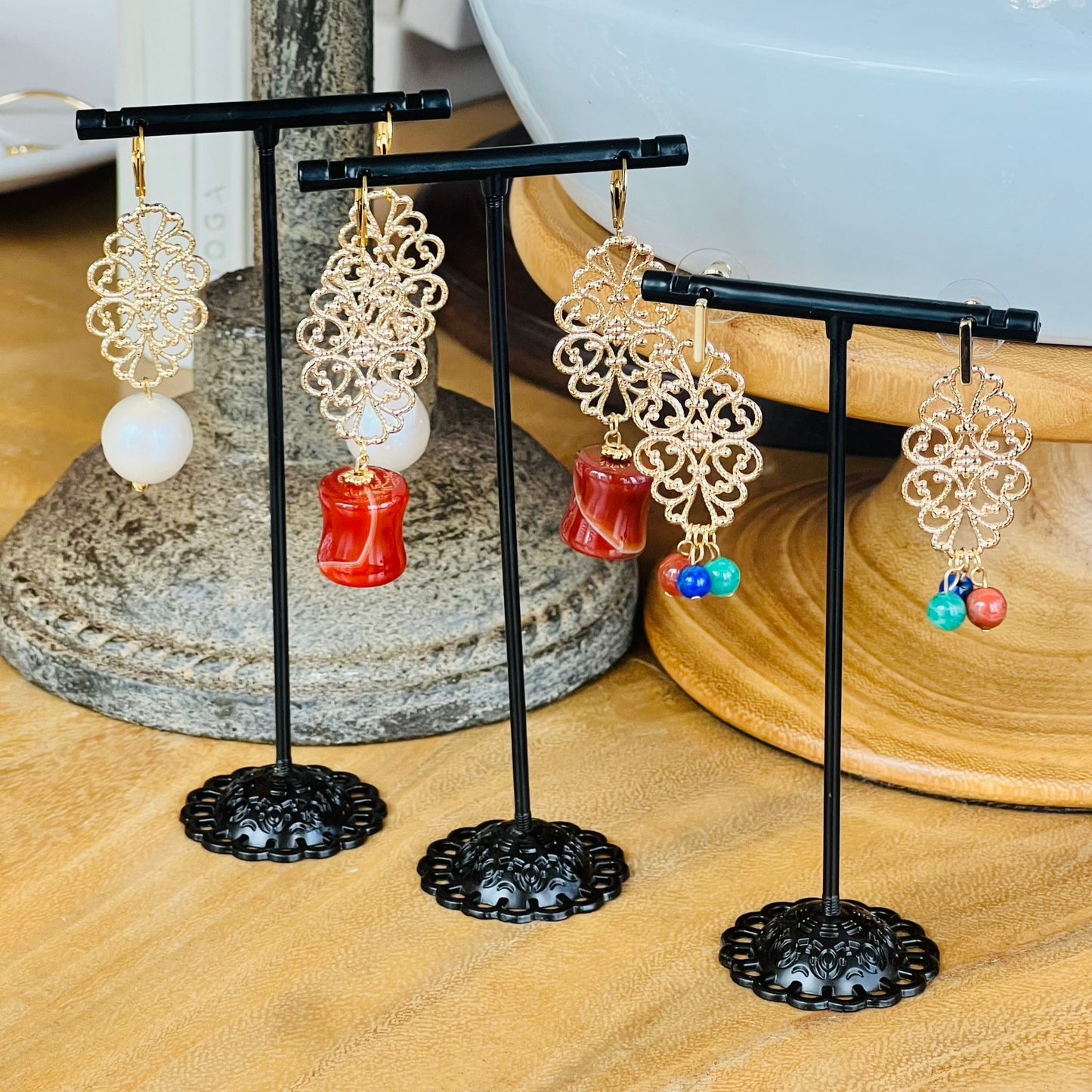 Filigree Pearl Earrings