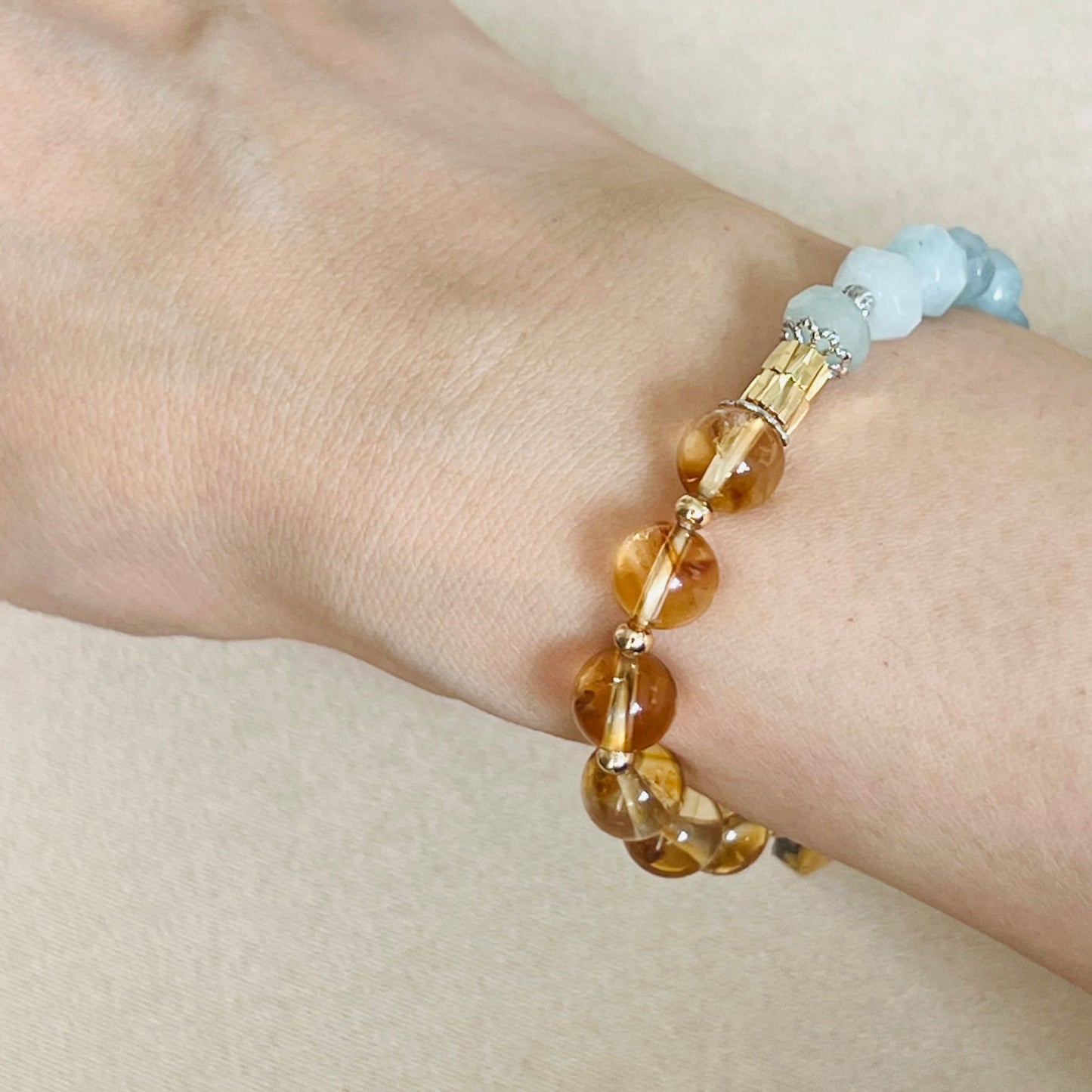 Aquamarine & Citrine Bracelet