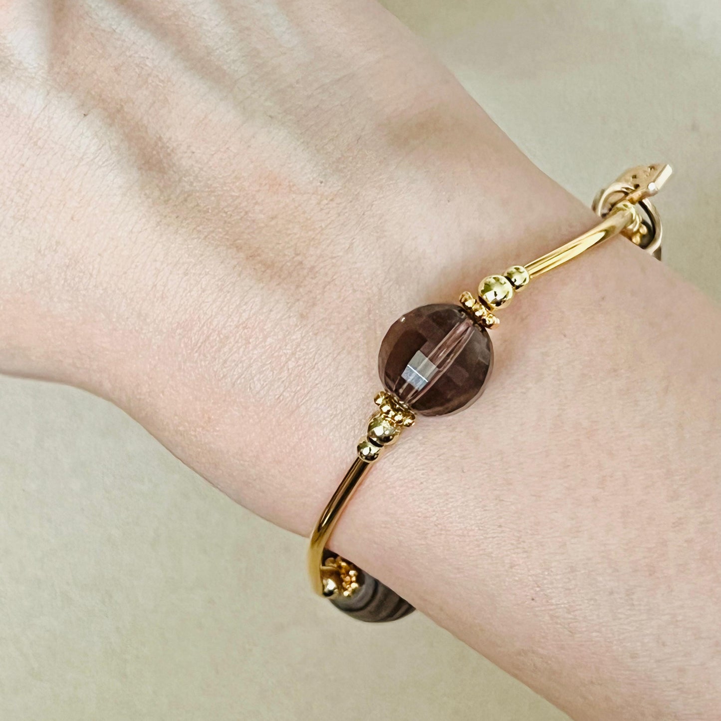 Ironstone Boulder Opal, Tibetan Medicine Agate & Smoky Quartz Juicy La Grace Bracelet