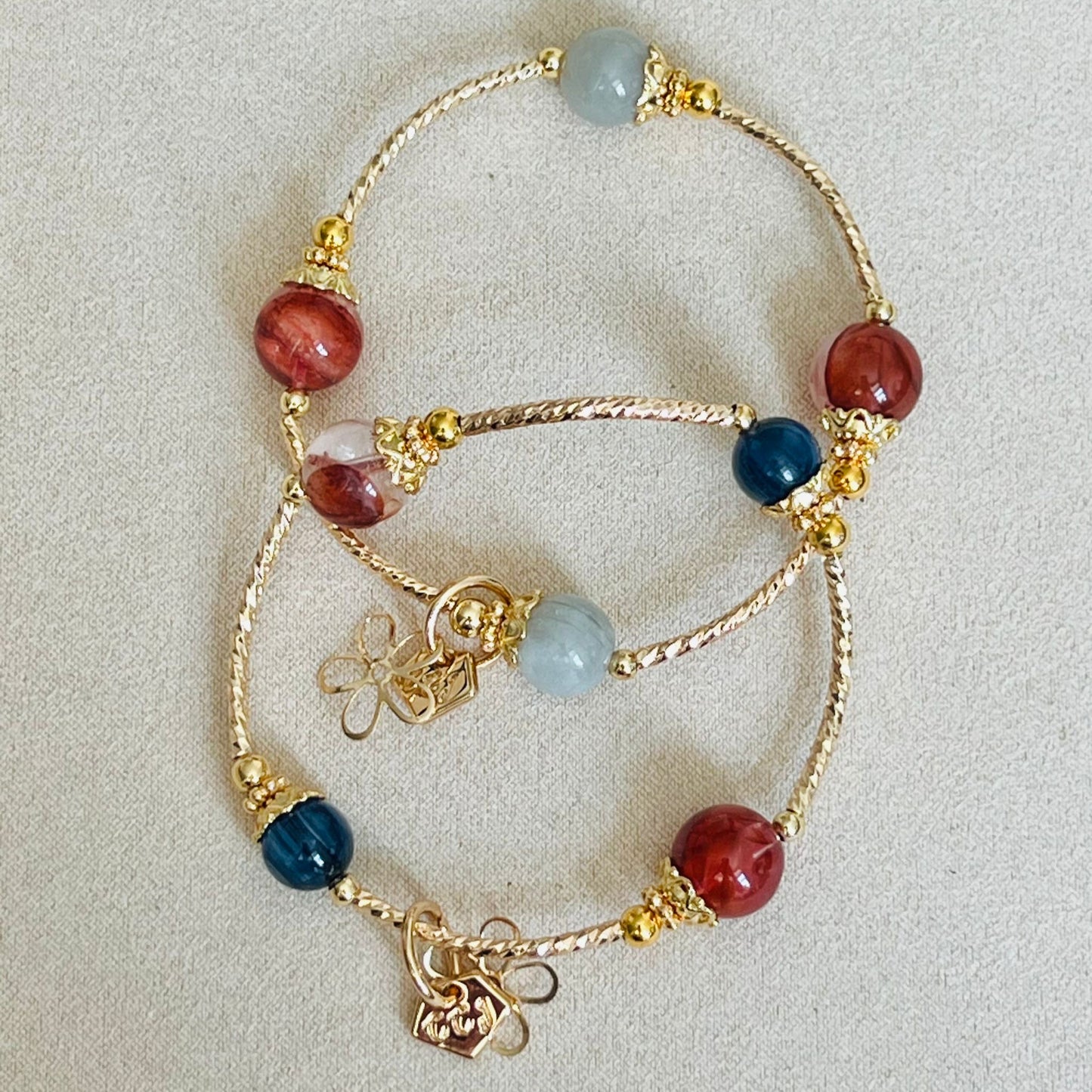 Red Hematoid & Jade La Grace Bracelet
