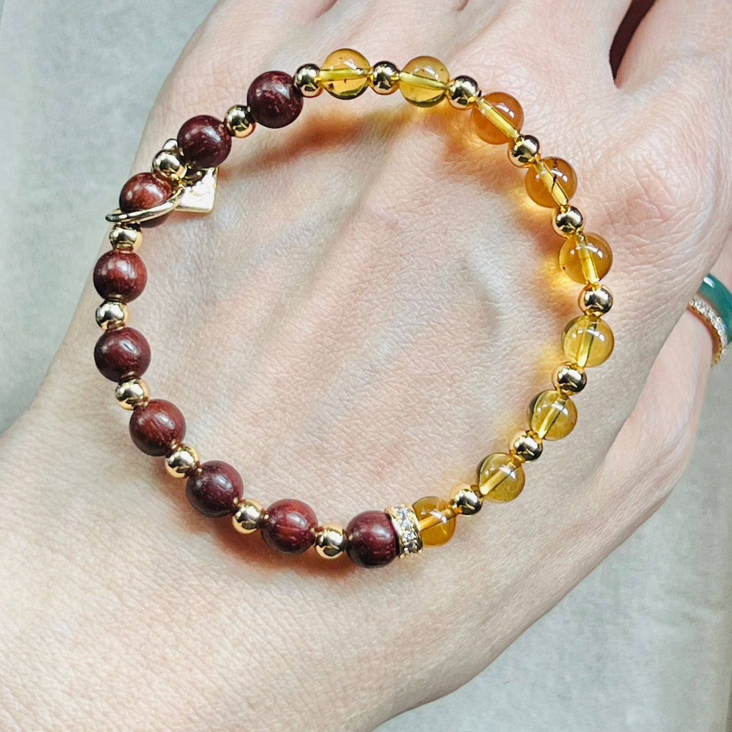 Blue Amber & Sandalwood Baby Bracelet