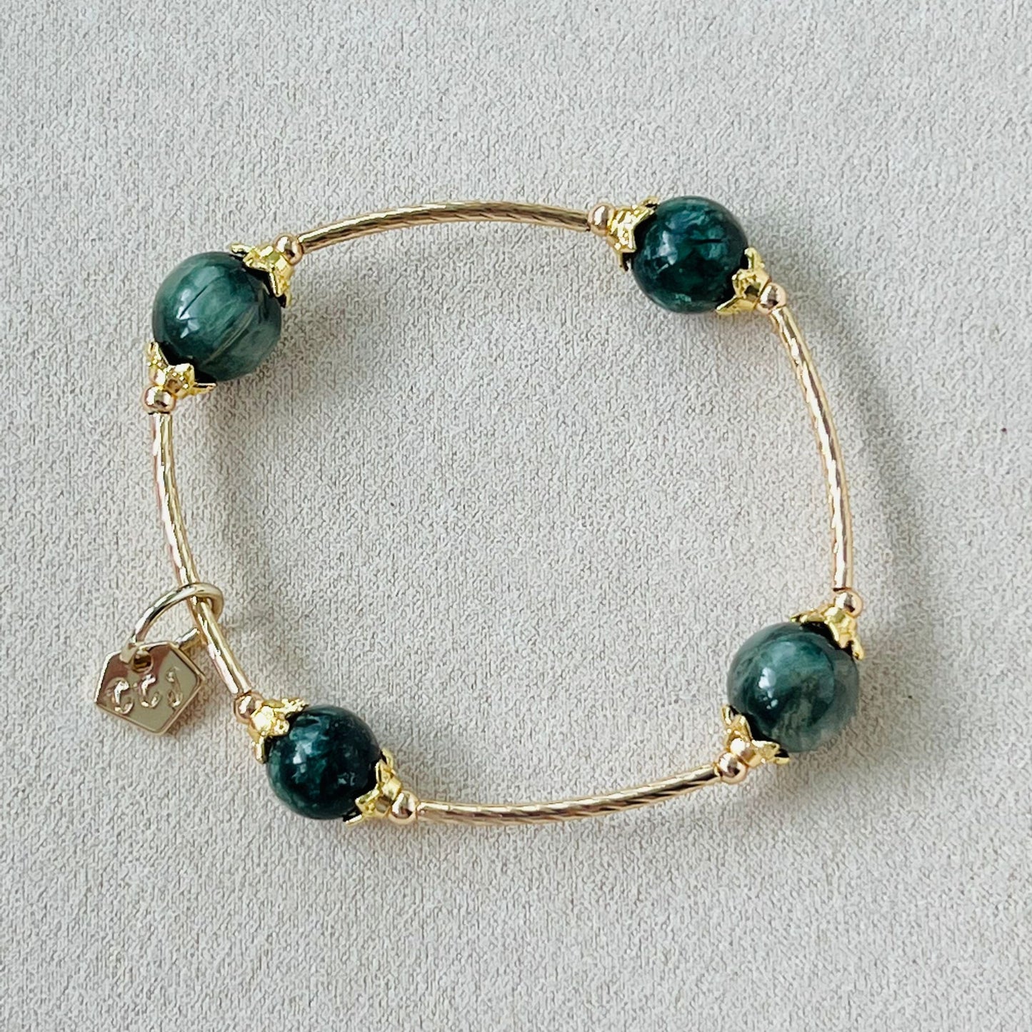 Green Hawk Eye & Seraphinite La Grace Bracelet