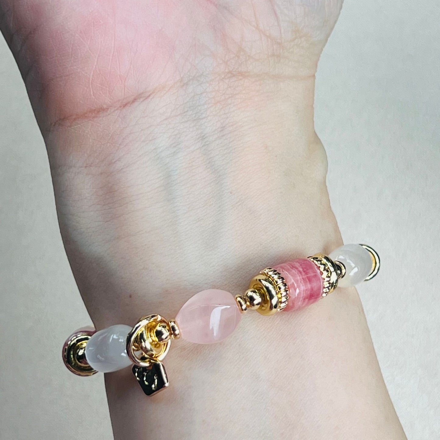 Rhodochrosite, Clarity & Love Bracelet