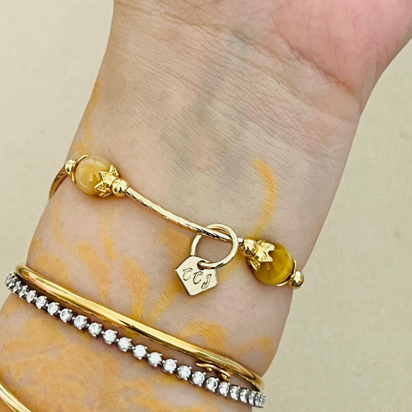 Honey Tigereye & Golden Jade La Grace Bracelet