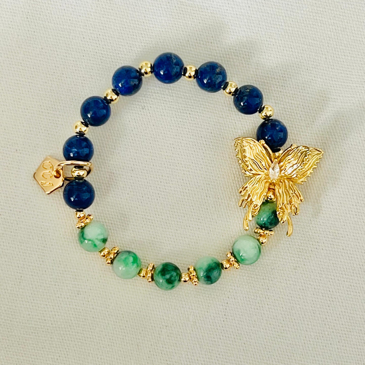 Jade & Lapis Lazuli Butterfly Baby Bracelet