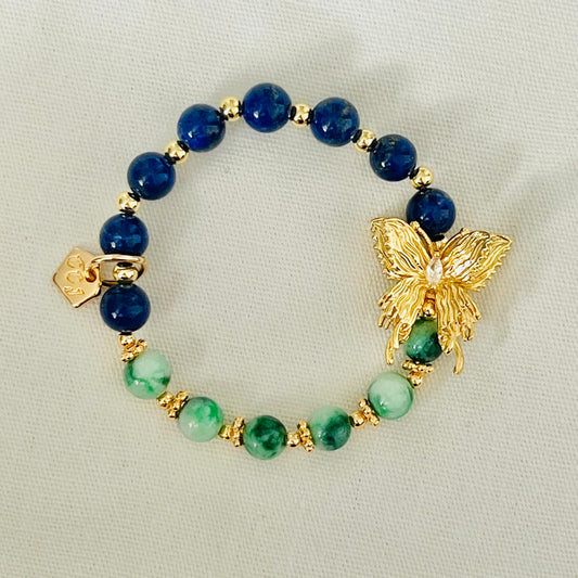 Jade & Lapis Lazuli Butterfly Baby Bracelet