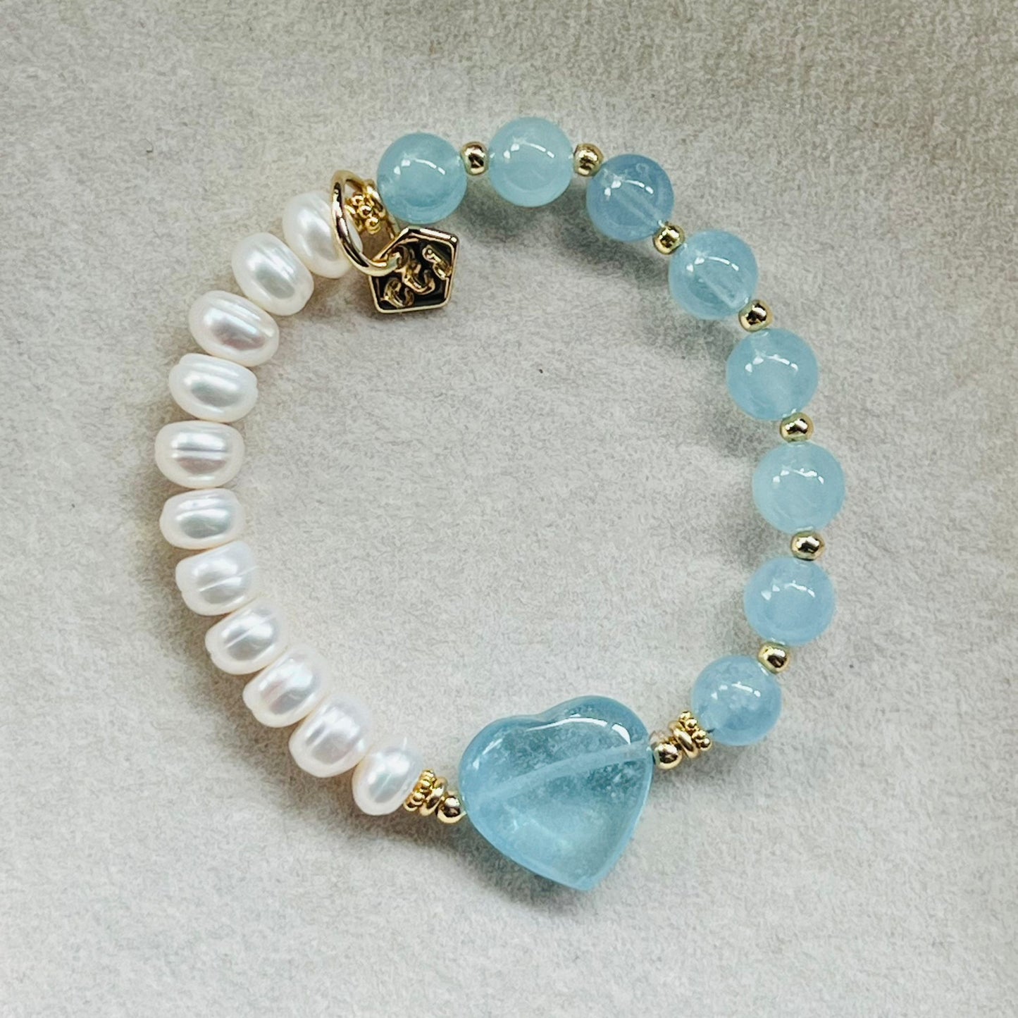 Aquamarine & Pearls Bracelet