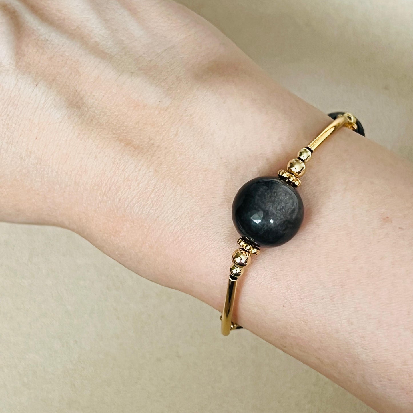 Onyx, Silver Sheen Obsidian & Spinel Juicy La Grace Bracelet