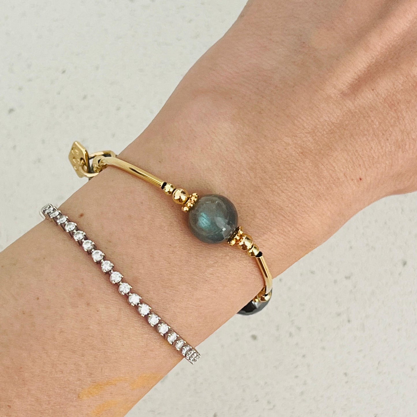 Hematite, Labradorite & Yellow Grey Sapphire Juicy La Grace Bracelet