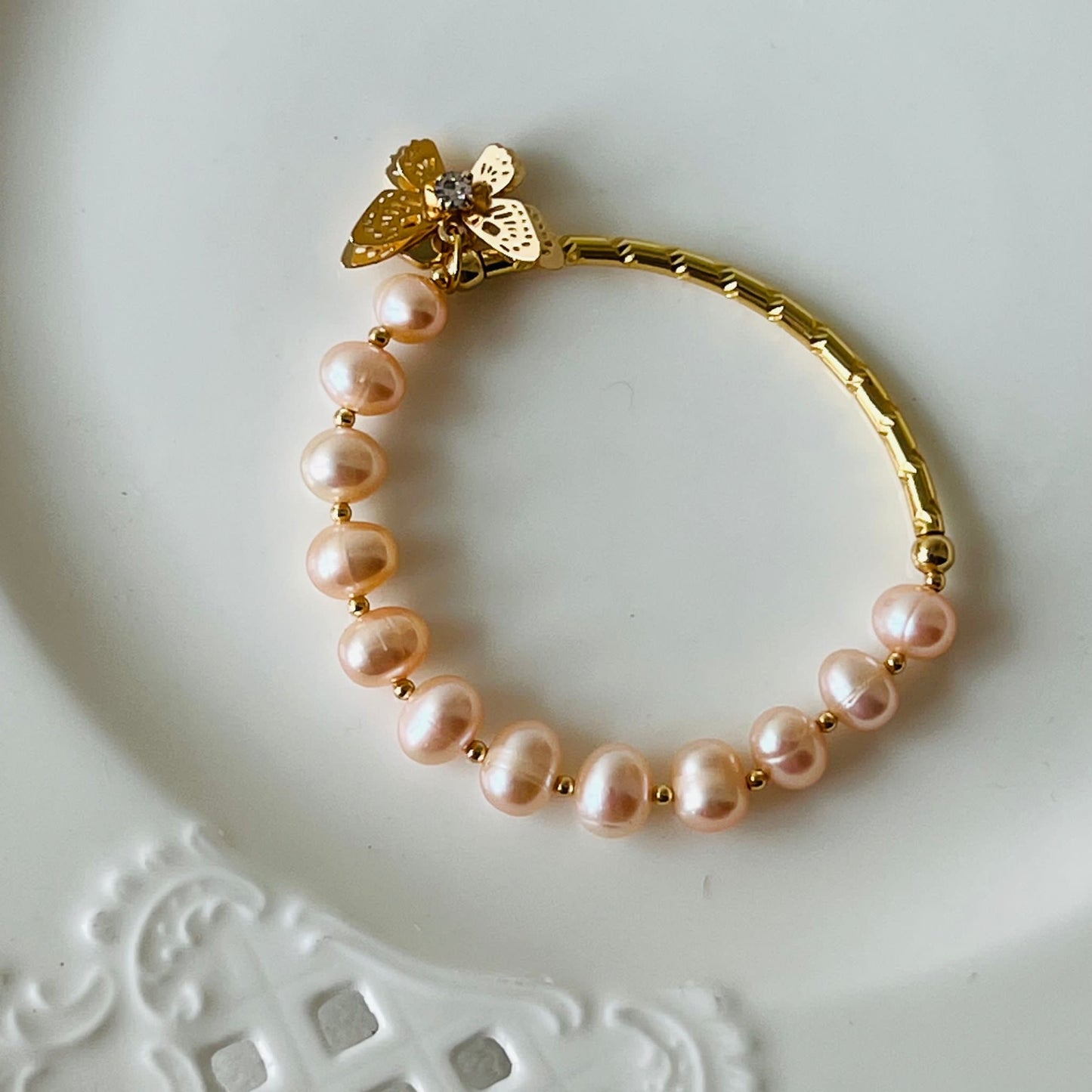 Baby Champagne Pearl Diadem Bracelet