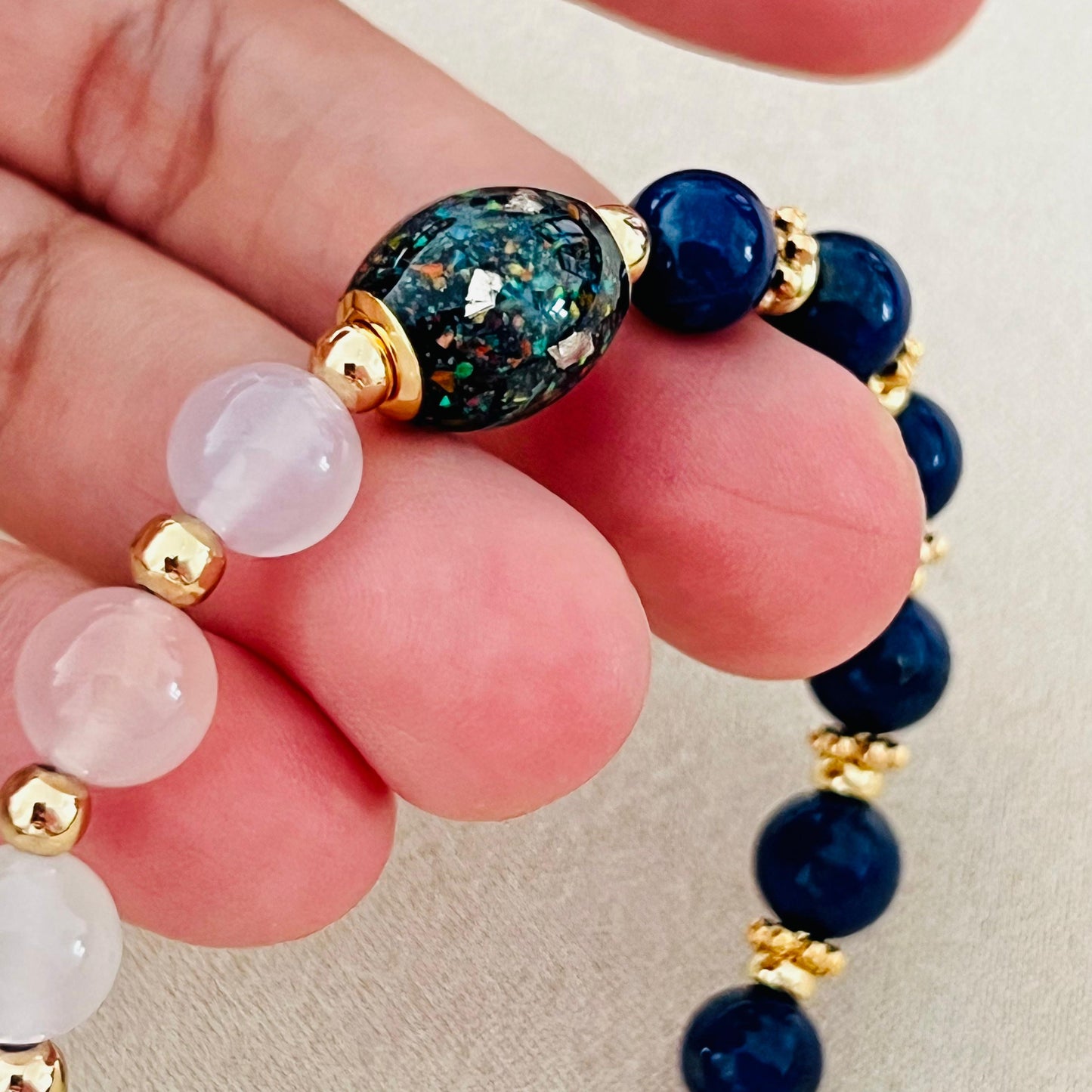 Ethiopian Opal, Yan Yuan Agate & Lapis Lazuli Baby Bracelet