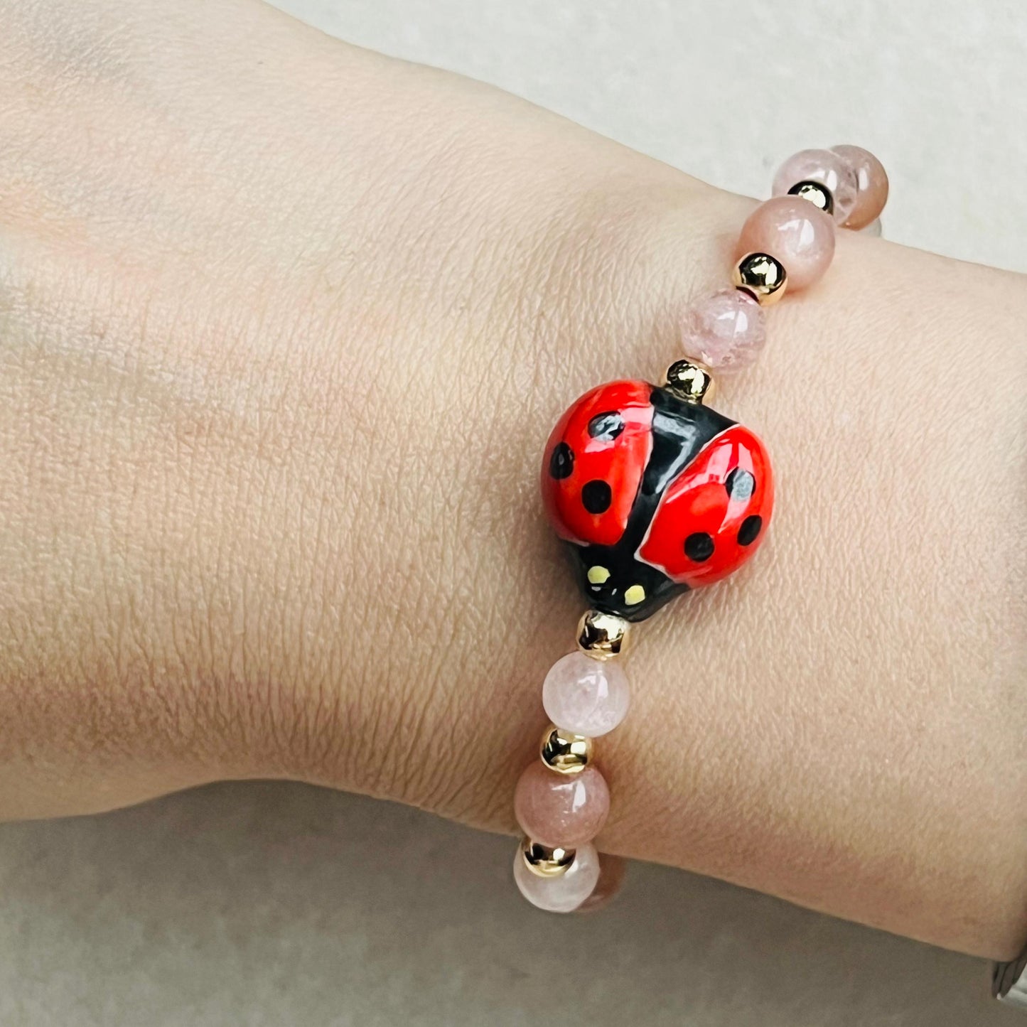 Morganite & Sunstone Cuddlies Bracelet