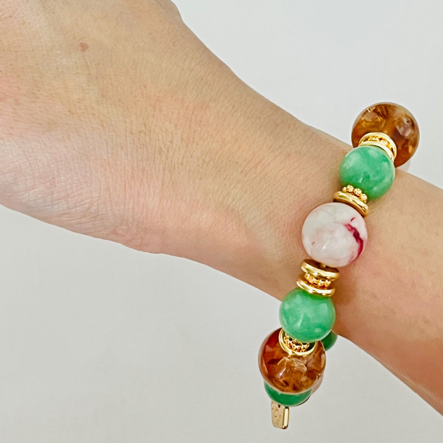 Cinnabar In Quartz, Citrine & Variscite Juicy Bracelet
