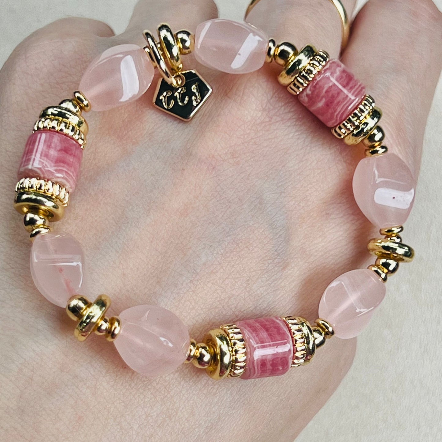 Rhodochrosite & Heaps Love Bracelet