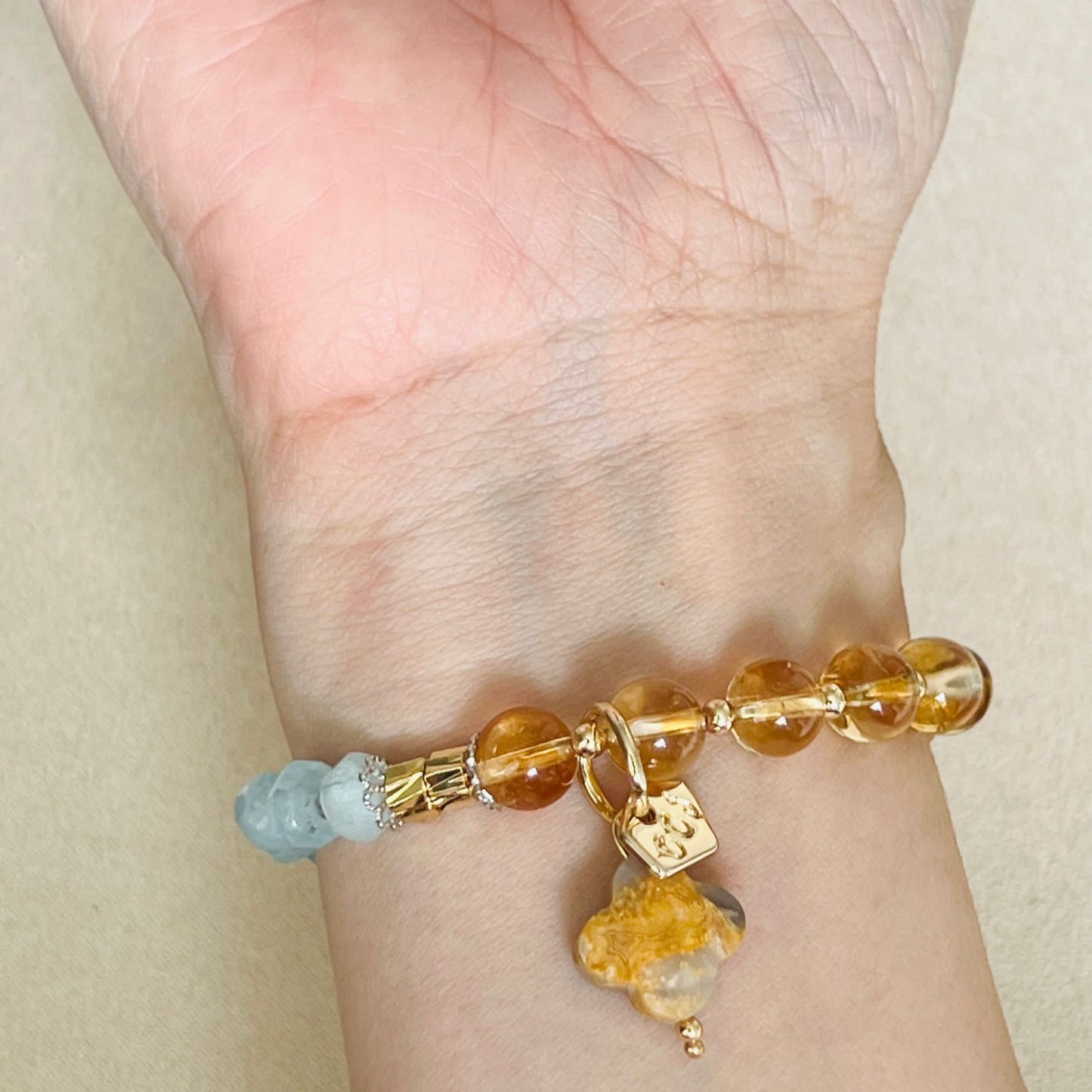 Aquamarine & Citrine Bracelet