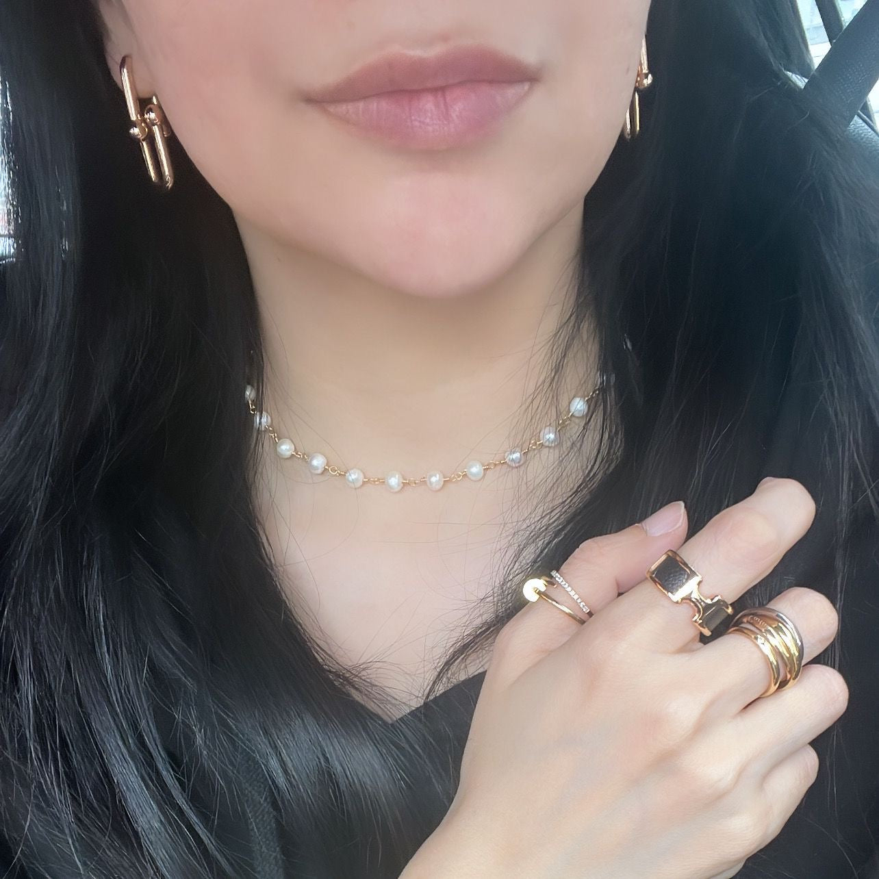 Baroque Pearl Choker Necklace GHW