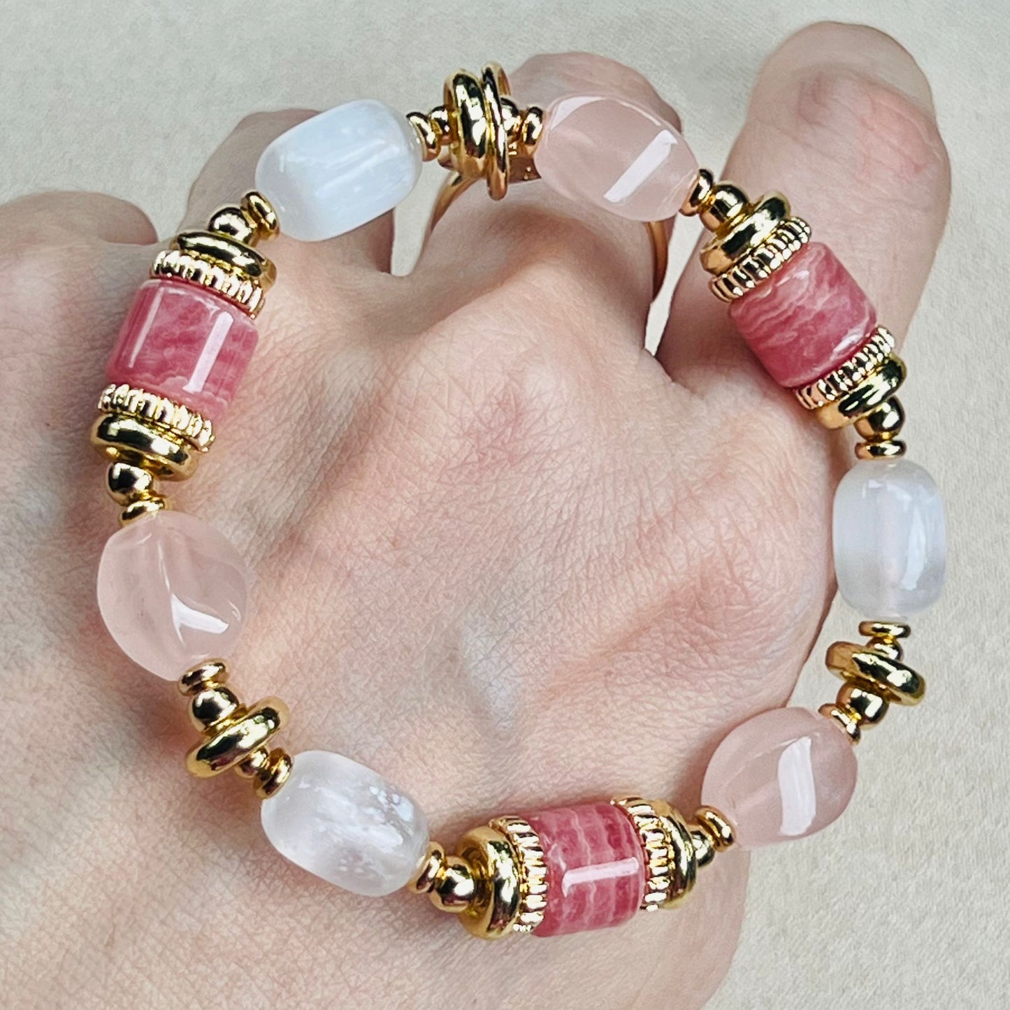 Rhodochrosite, Clarity & Love Bracelet