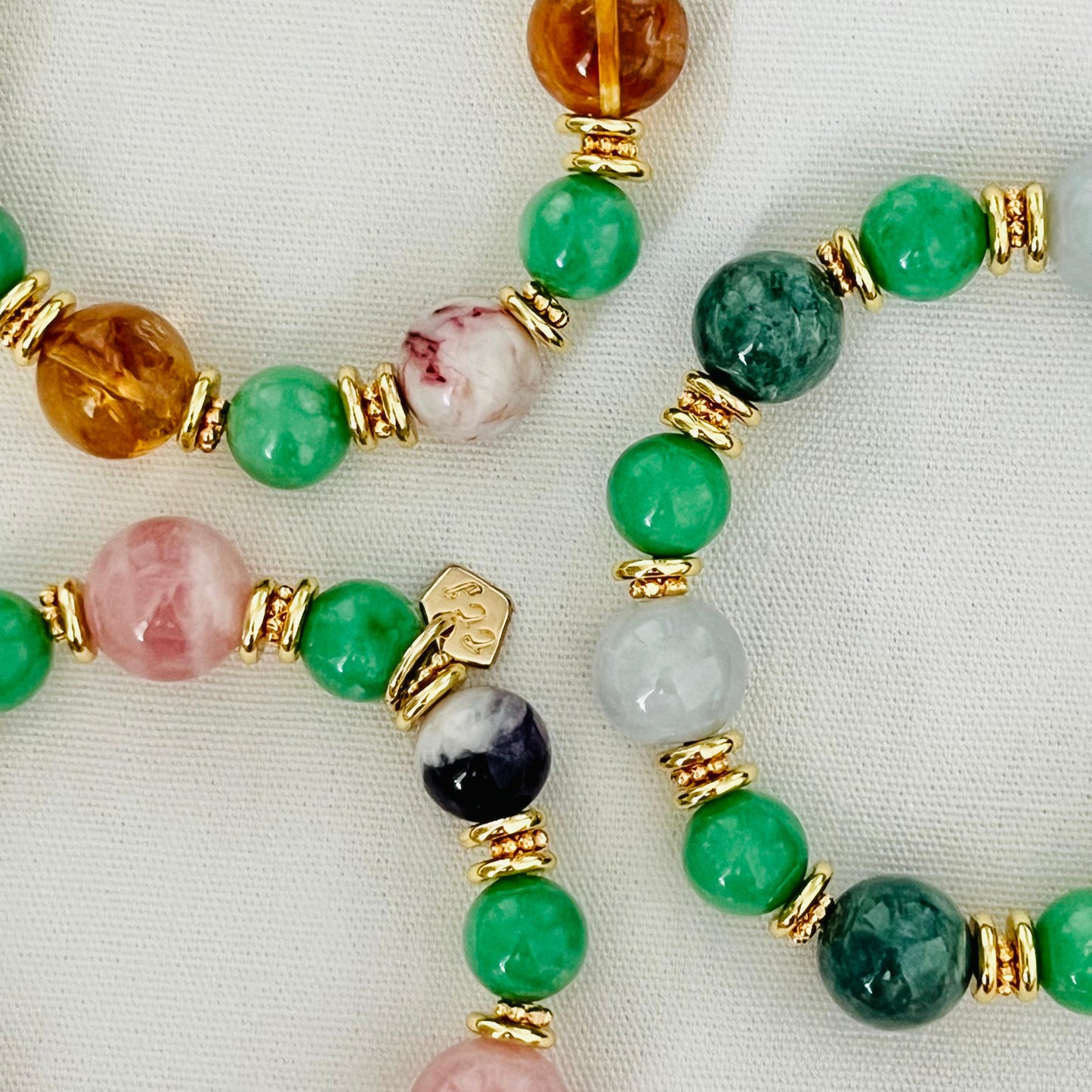 Cinnabar In Quartz, Citrine & Variscite Juicy Bracelet
