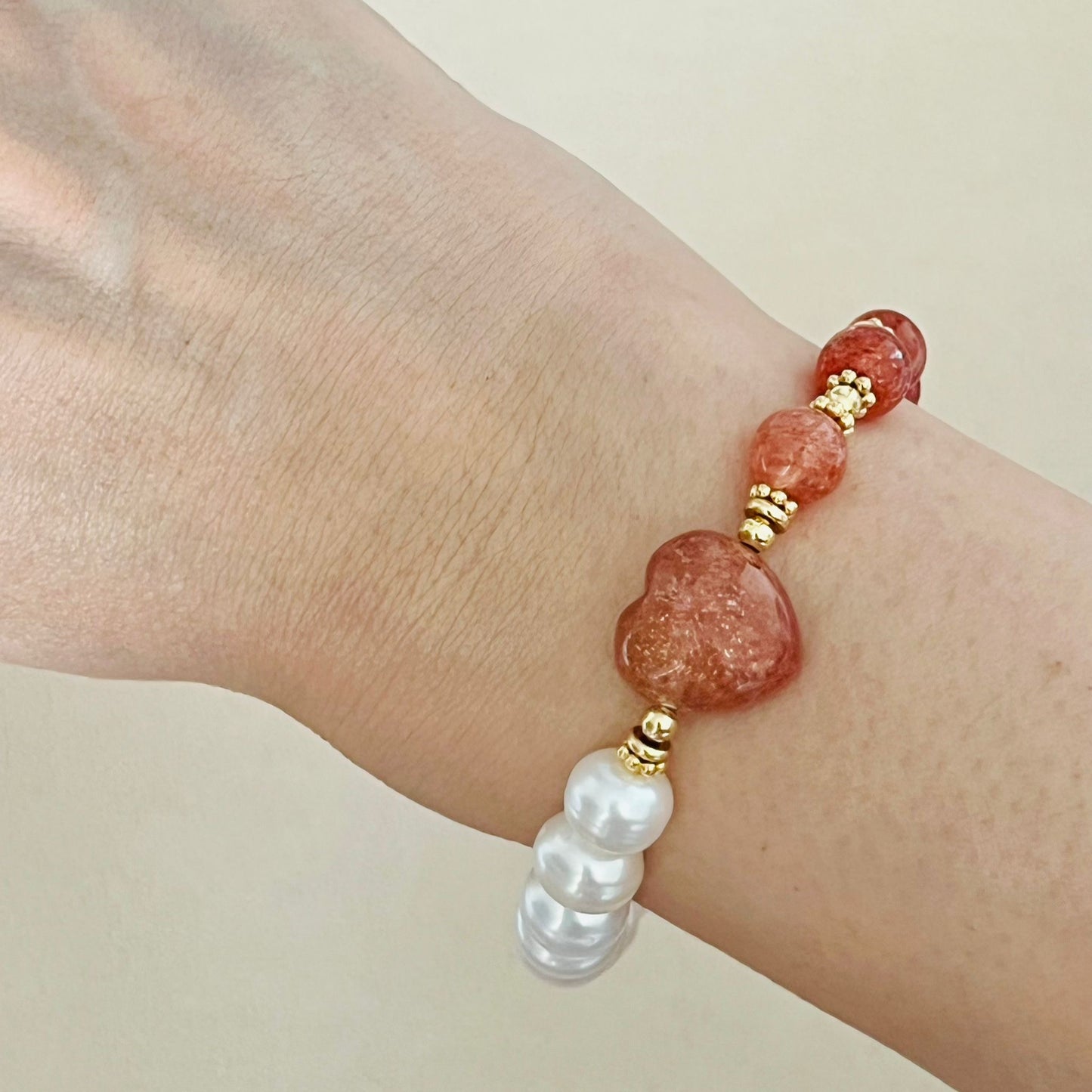 Oregon Sunstone & Pearls Bracelet