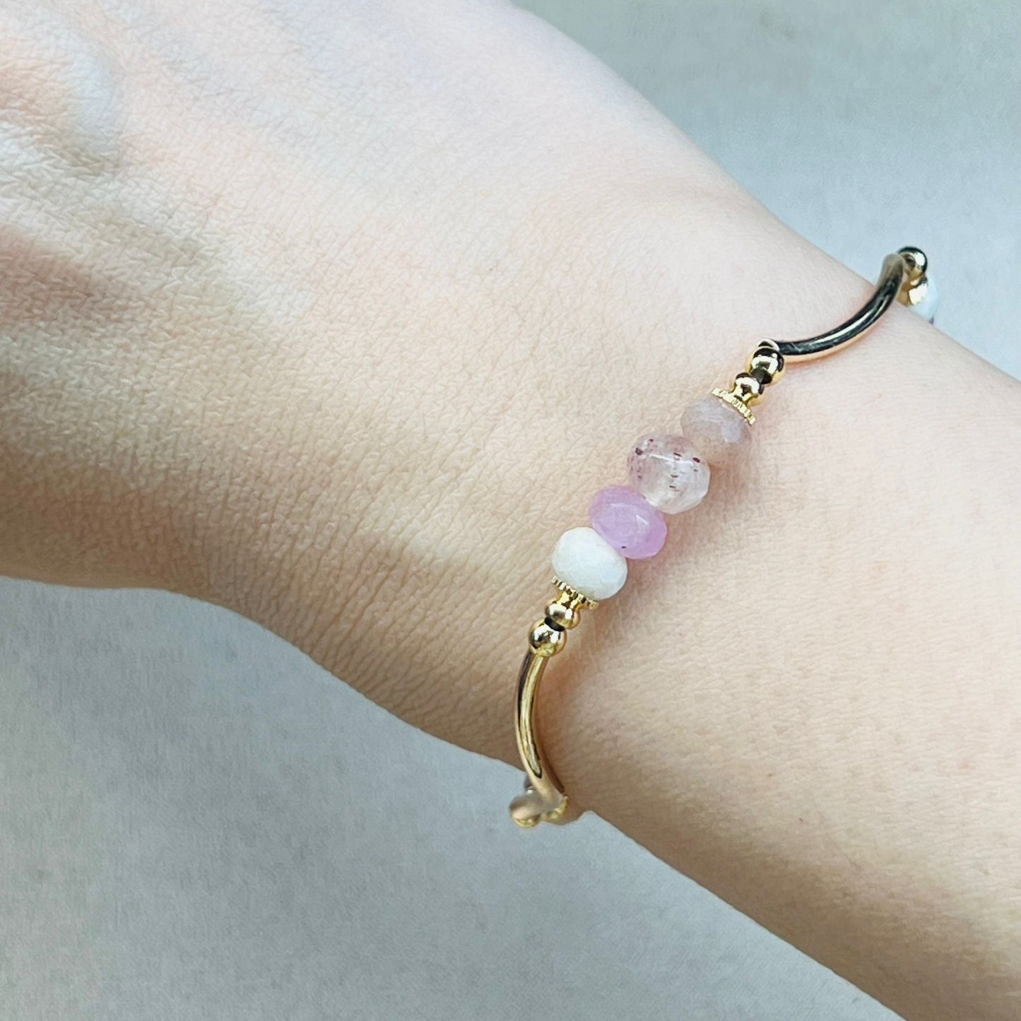 Amethyst, Jade, Strawberry Quartz & Sunstone La Grace Bracelet