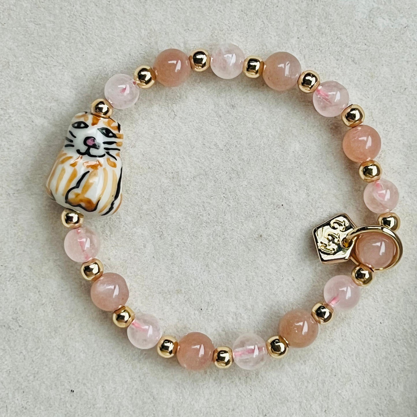 Morganite & Sunstone Cuddlies Bracelet