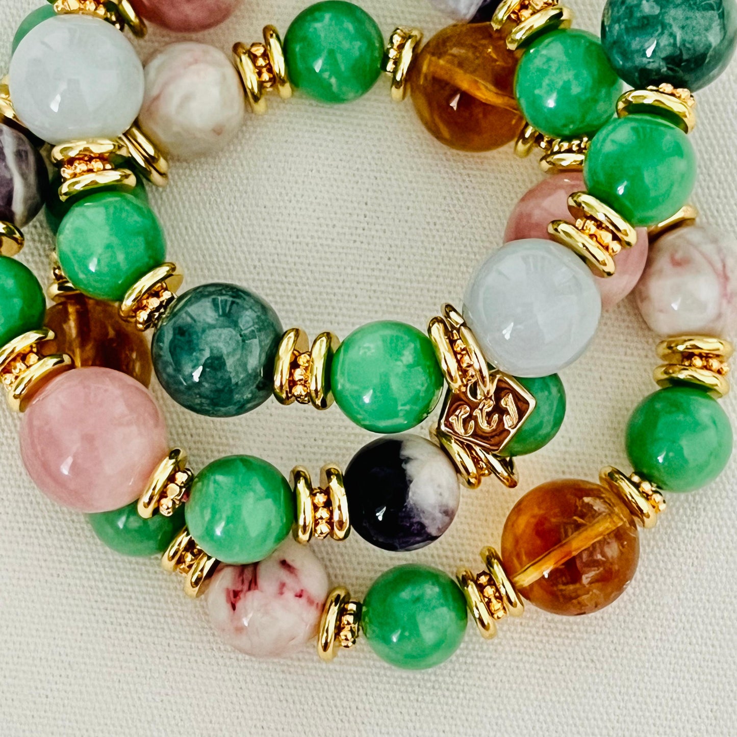 Cinnabar In Quartz, Citrine & Variscite Juicy Bracelet