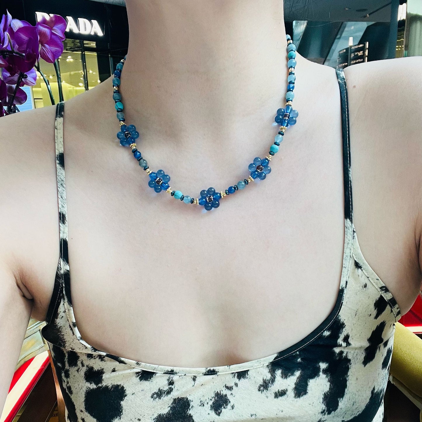 Blessing Blue Flower Necklace