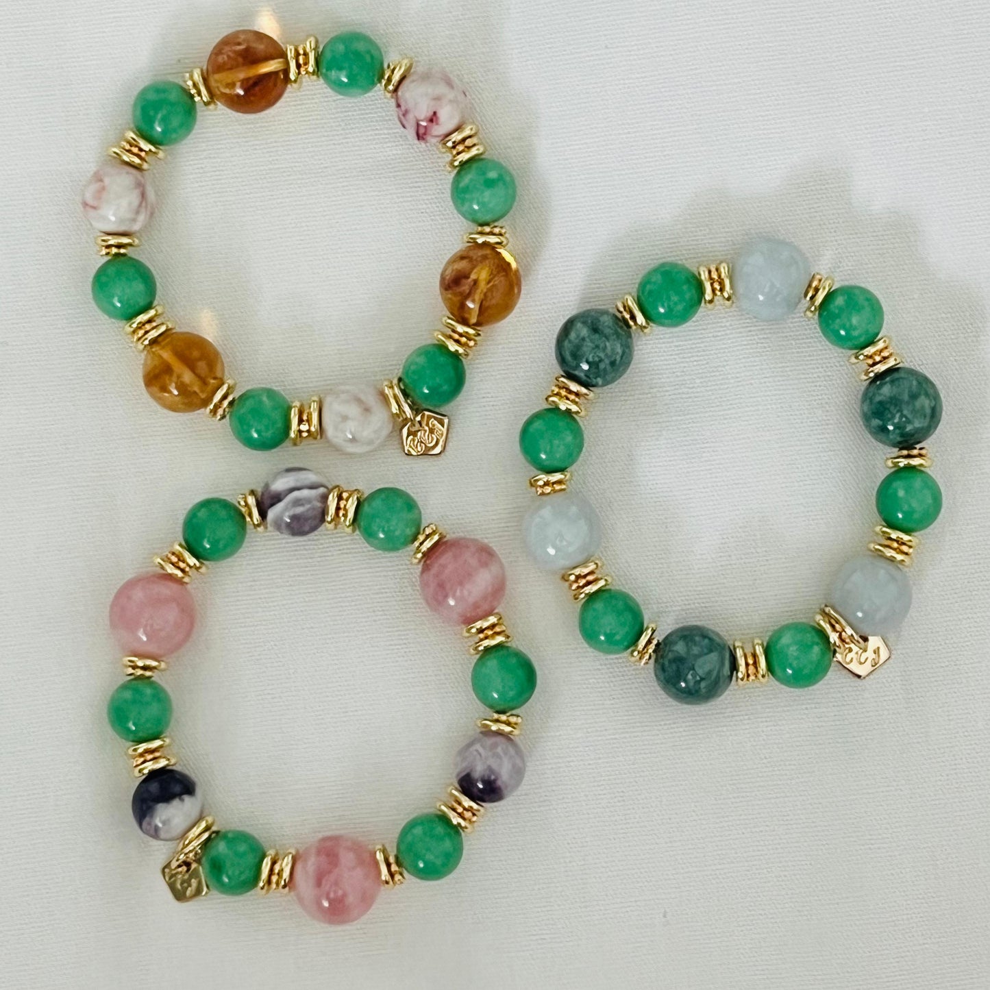 Cinnabar In Quartz, Citrine & Variscite Juicy Bracelet
