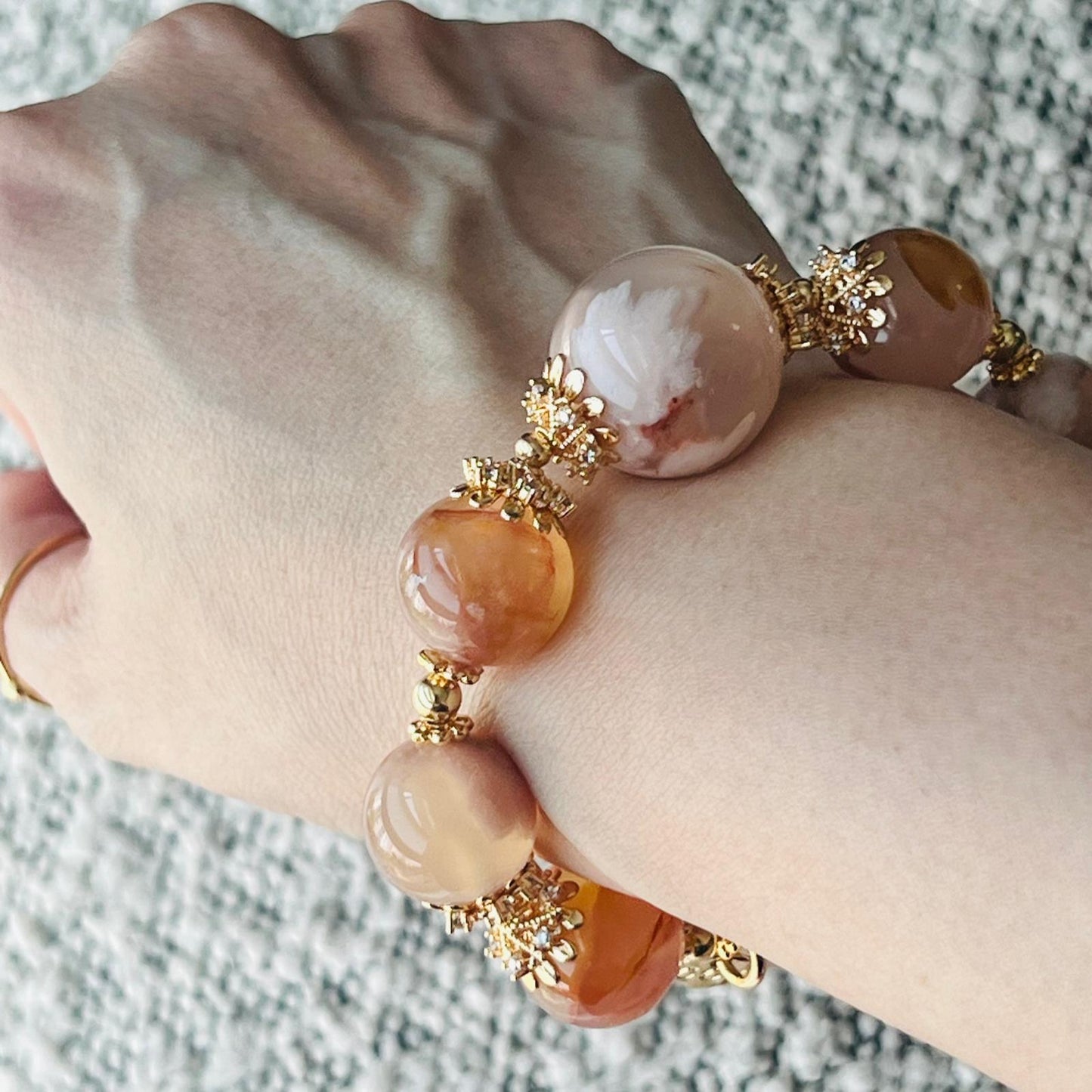 Peach Sakura Agate Supreme Bracelet