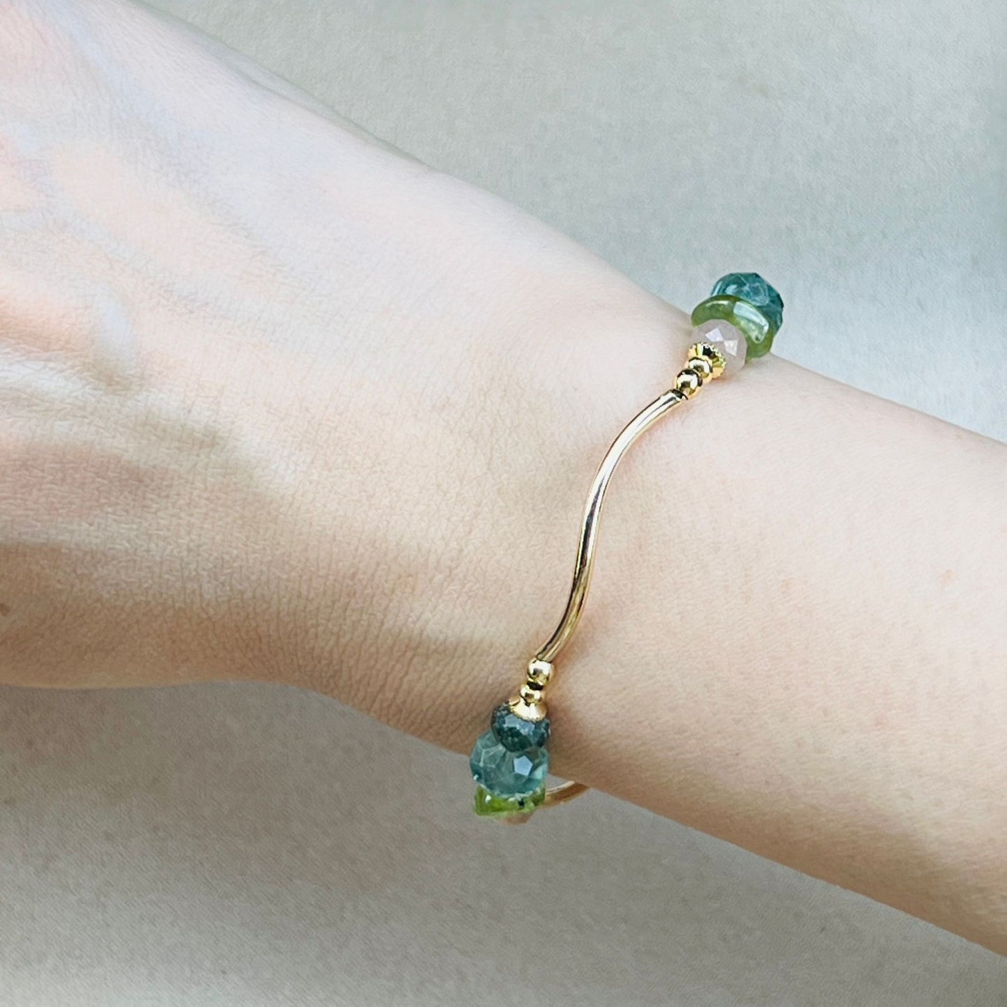 Fluorite, Green Apatite, Peridot & Sunstone La Grace Bracelet
