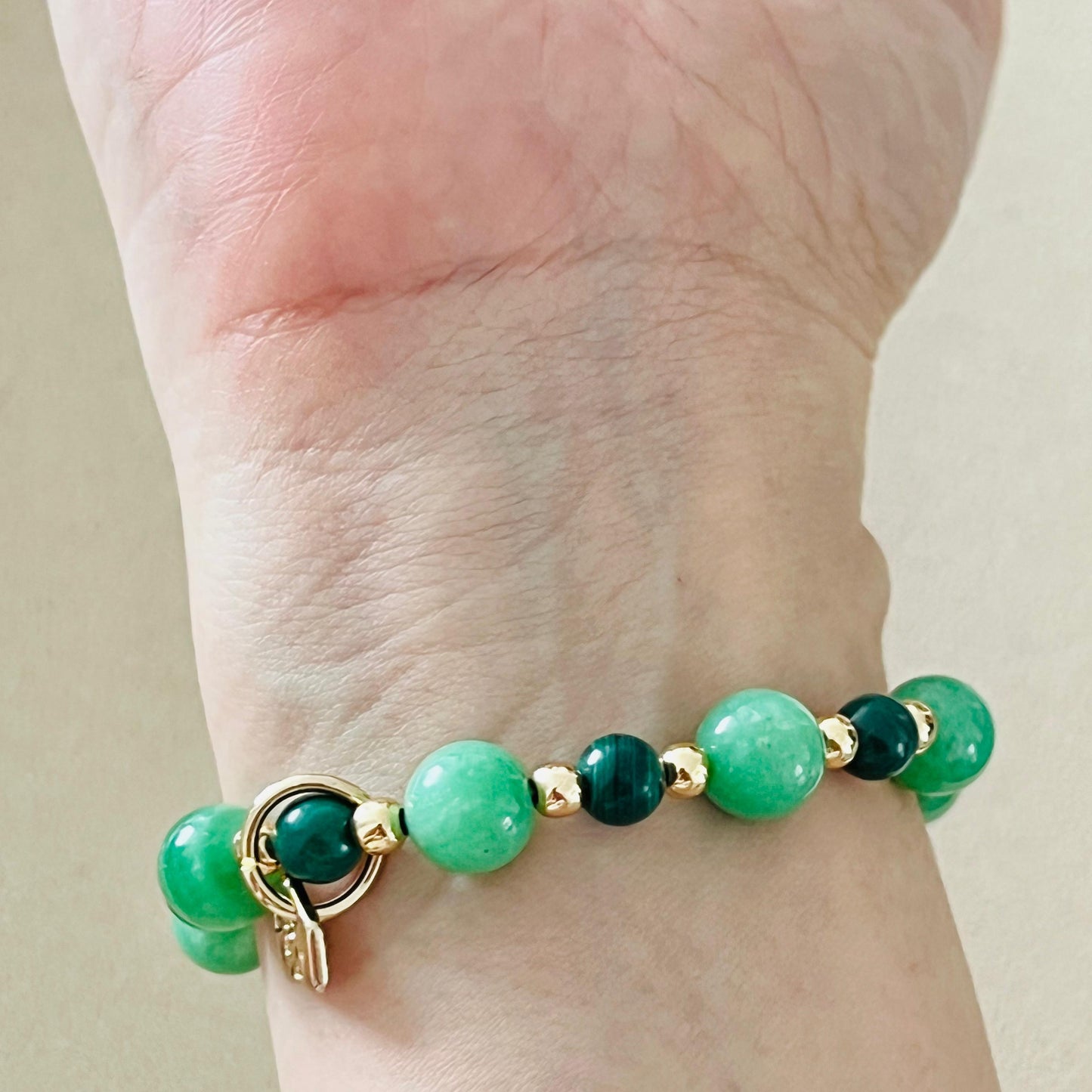 Variscite & Malachite Prosperous Panda Bracelet