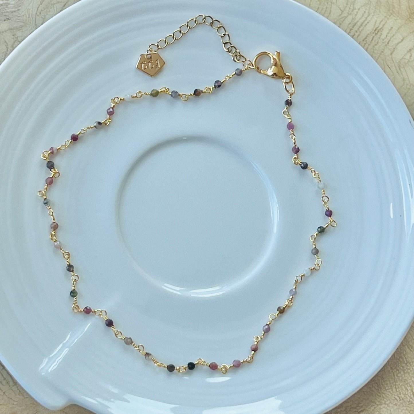 Rainbow Tourmaline Choker Necklace GHW