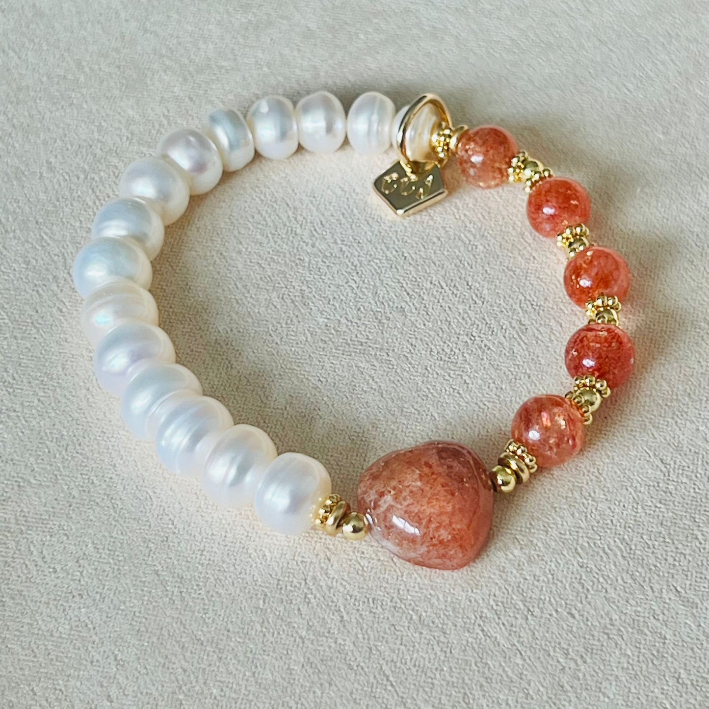 Oregon Sunstone & Pearls Bracelet