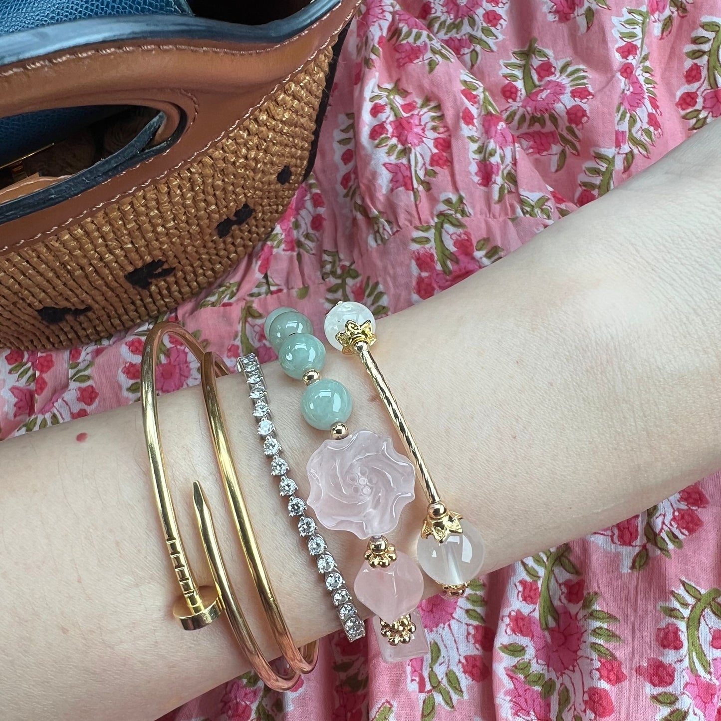 Snow Quartz & Moonstone La Grace Bracelet