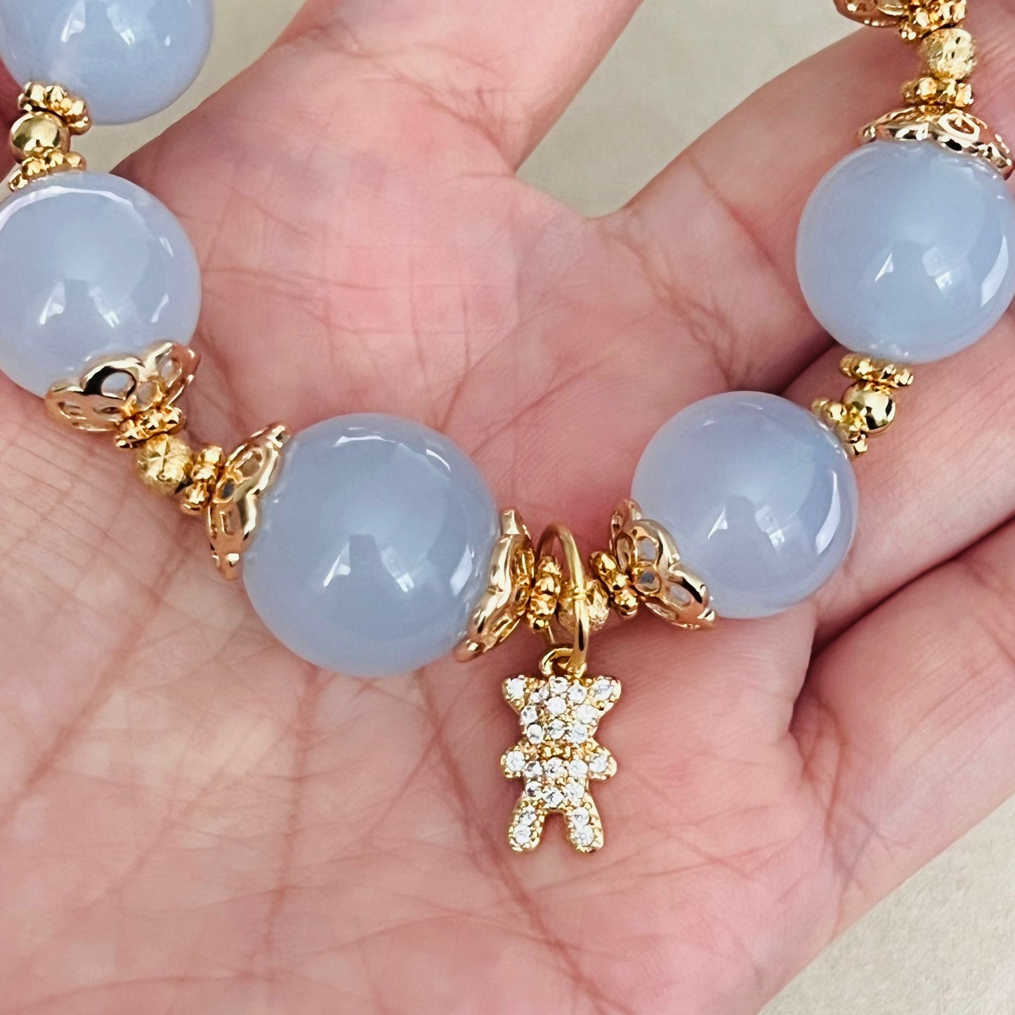 Small Bling Teddy Charm