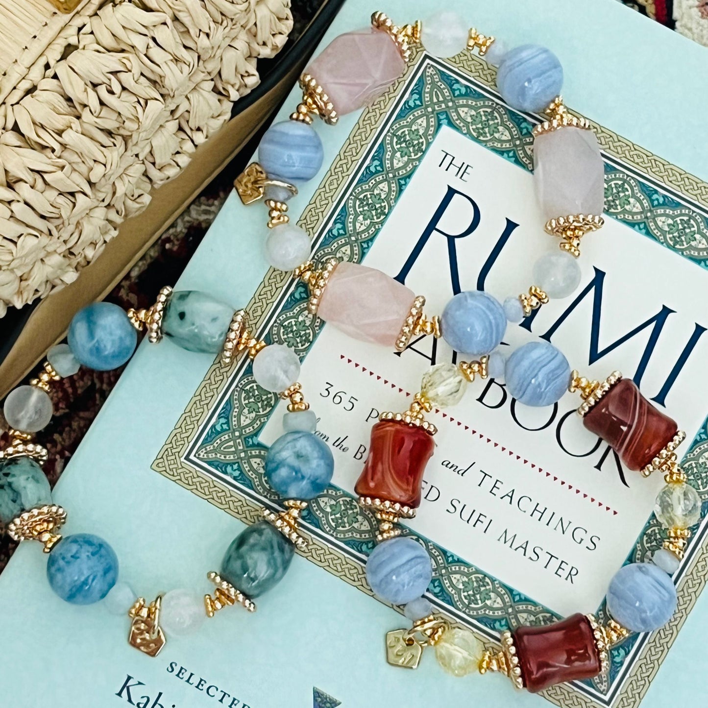 Aquamarine, Jade & Moonstone Bracelet