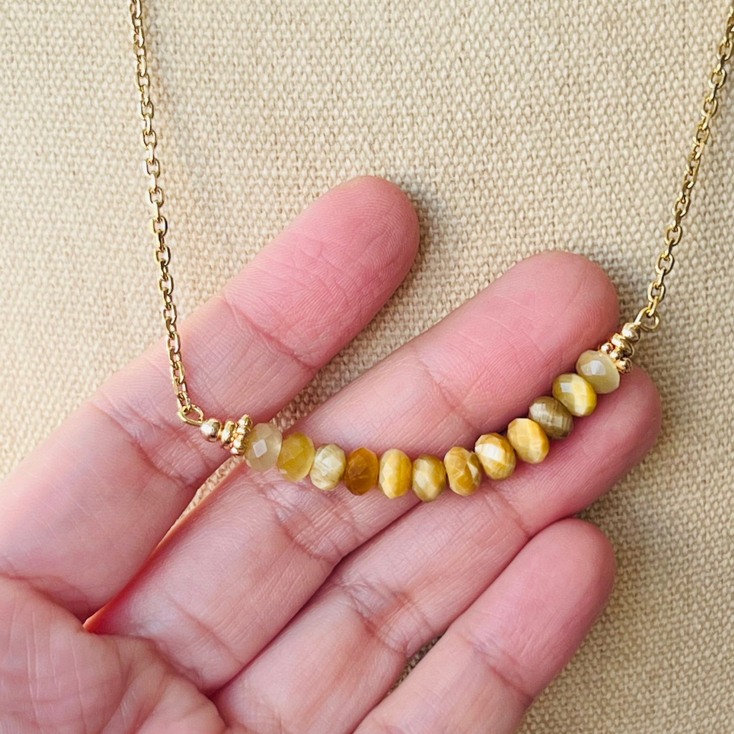 Honey Tigereye Moon Necklace