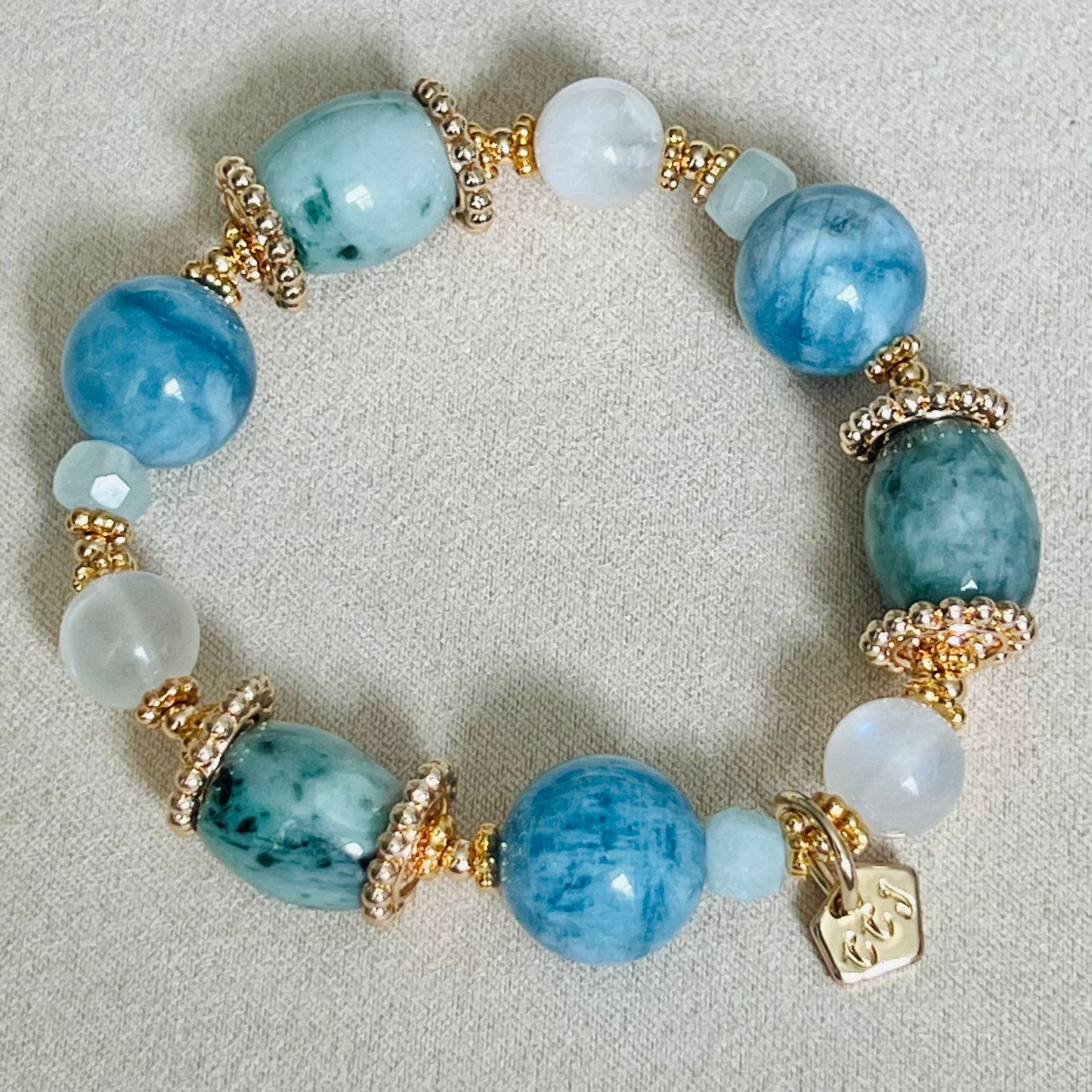 Aquamarine, Jade & Moonstone Bracelet