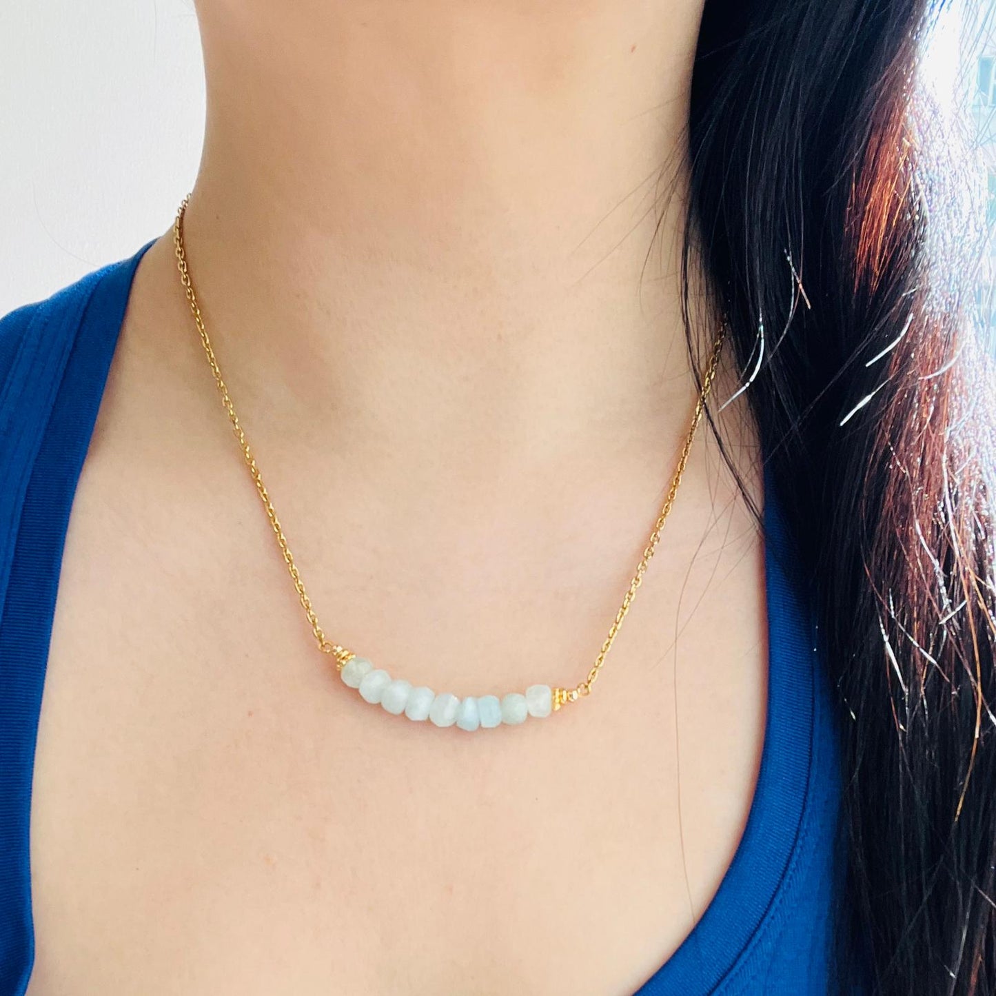 Aquamarine Moon Necklace