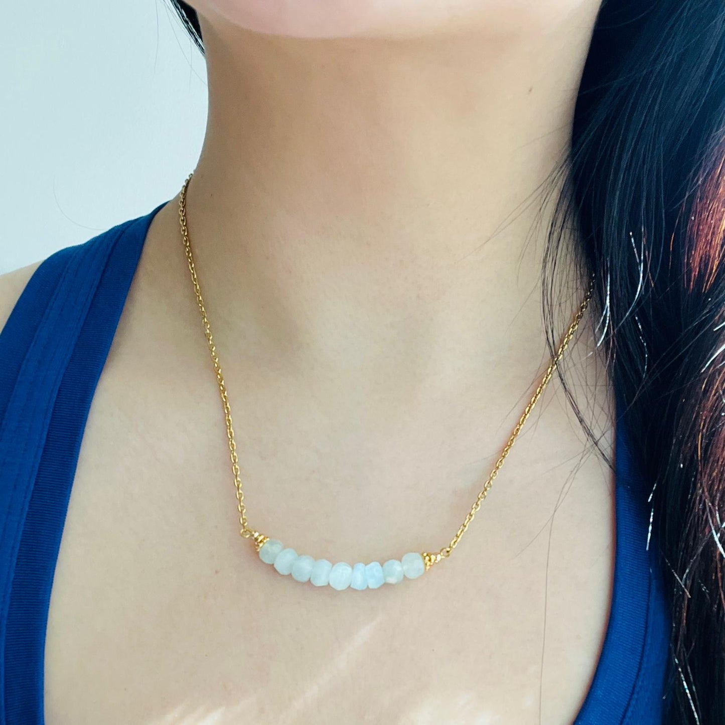 Aquamarine Moon Necklace