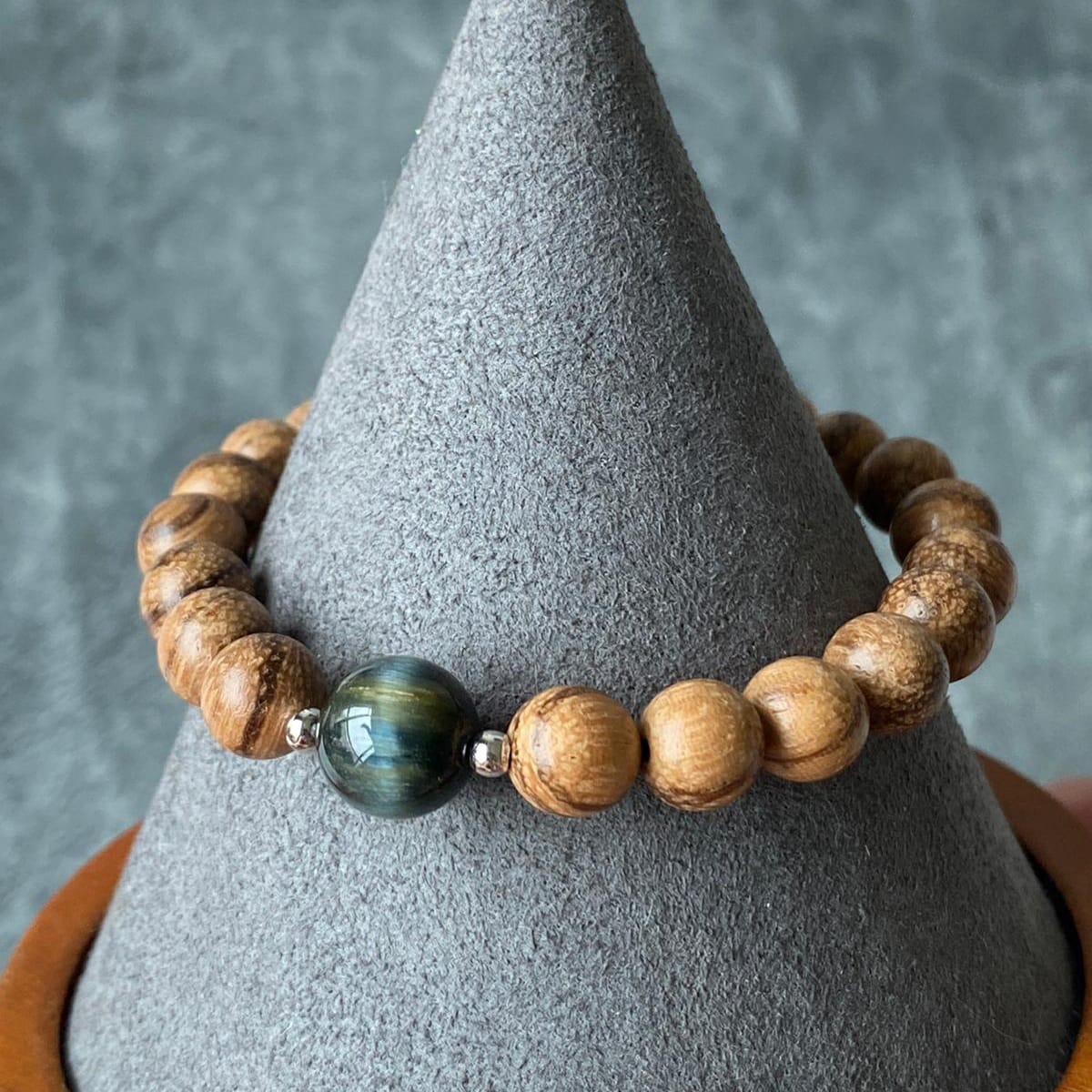 Blue Tigereye & Agarwood Men Bracelet