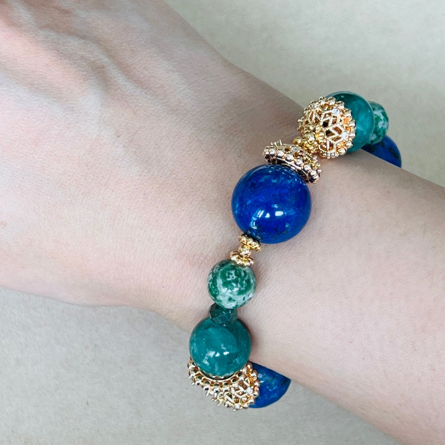 Lapis Lazuli & Green Mica Bracelet