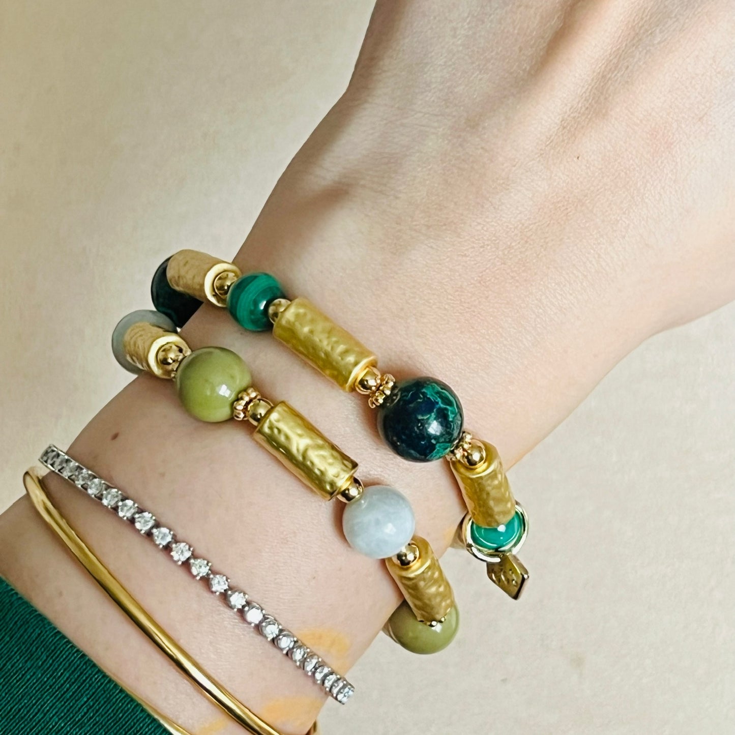 Lucky 6 Azurmalachite & Malachite Bracelet