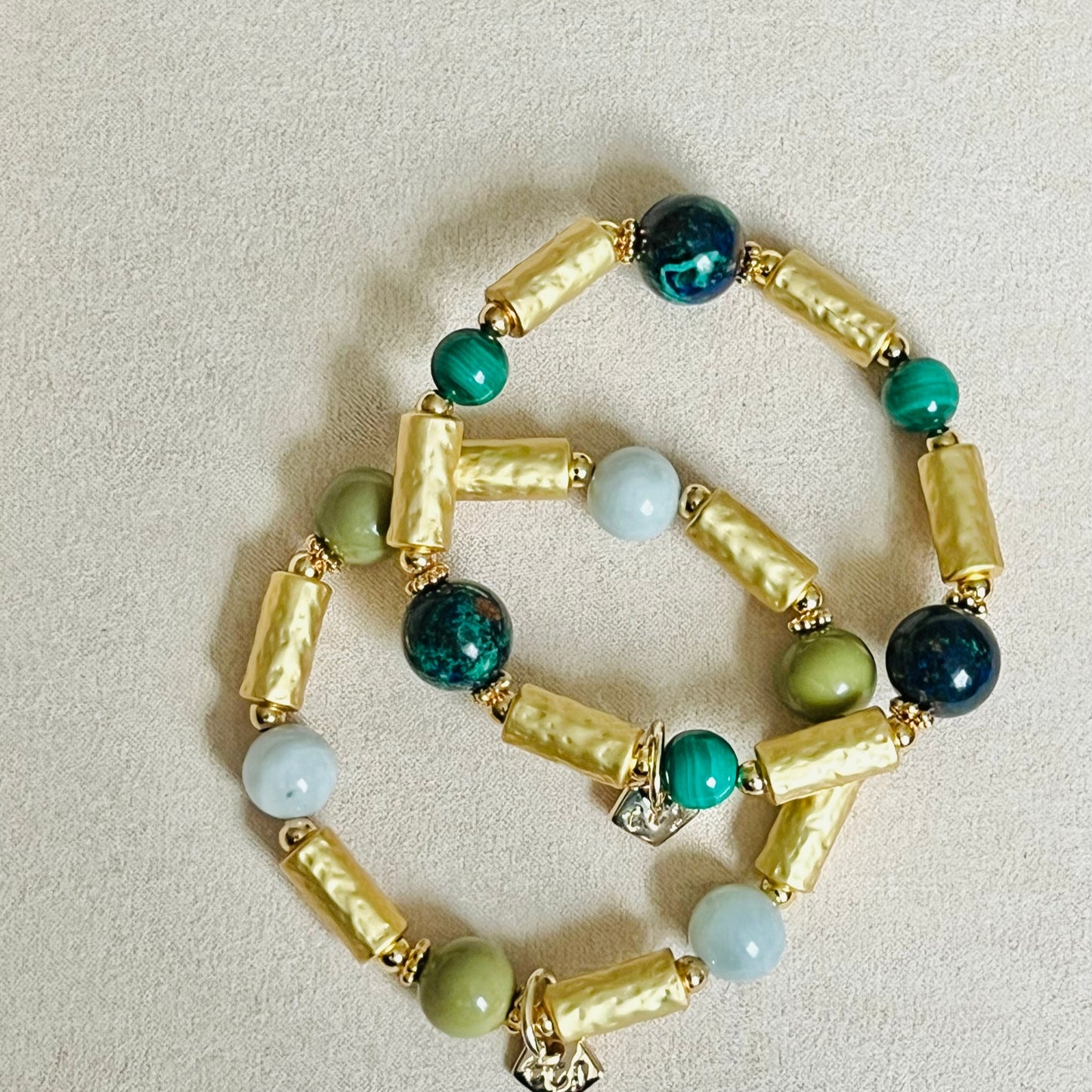 Lucky 6 Azurmalachite & Malachite Bracelet